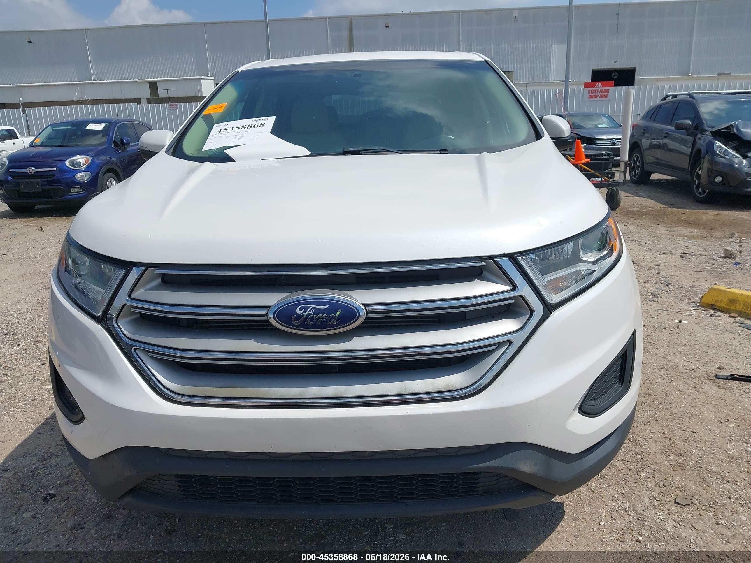 2015 Ford Edge Sel White vin: 2FMTK4J8XFBB82764