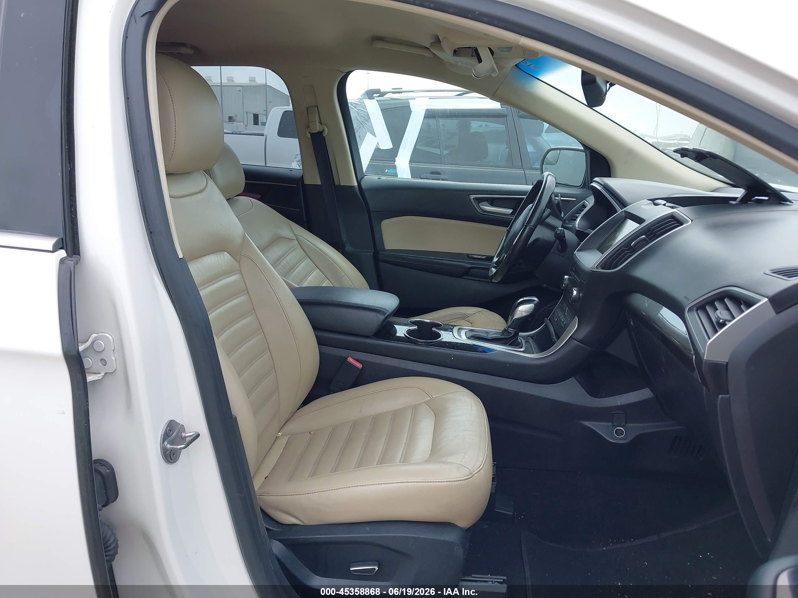 2015 Ford Edge Sel White vin: 2FMTK4J8XFBB82764