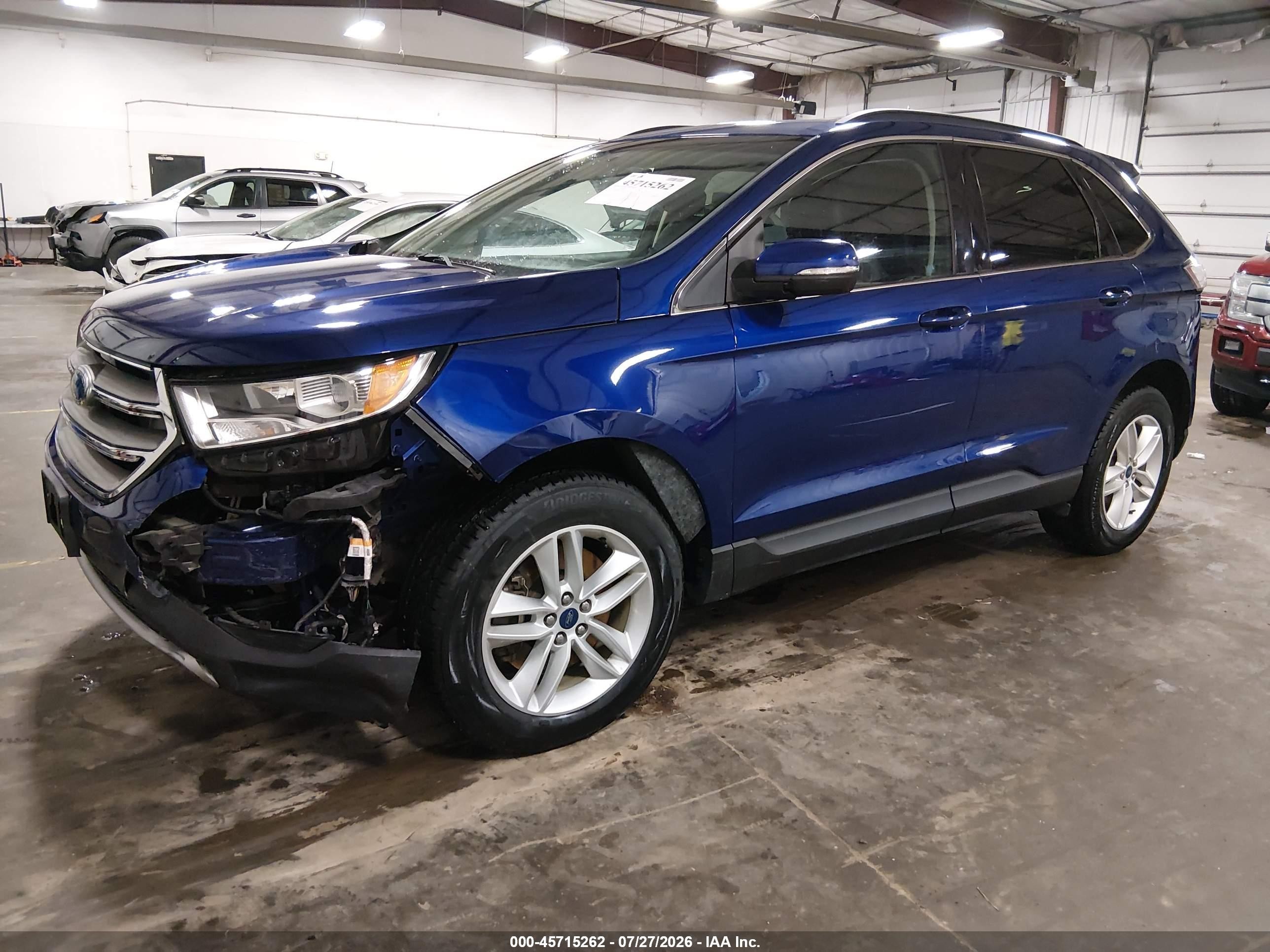 2015 Ford Edge Sel Blue vin: 2FMTK4J8XFBC10238