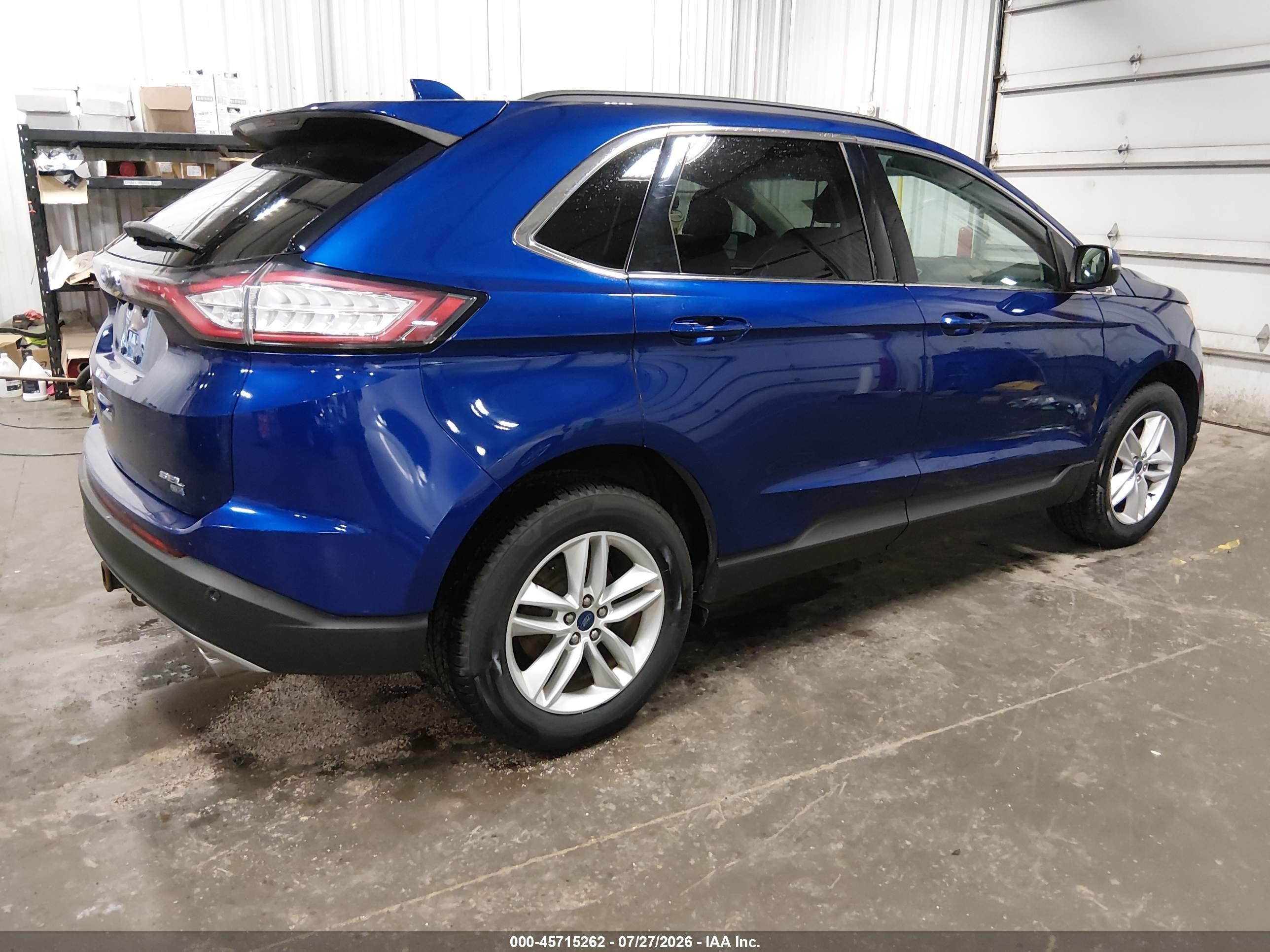 2015 Ford Edge Sel Blue vin: 2FMTK4J8XFBC10238