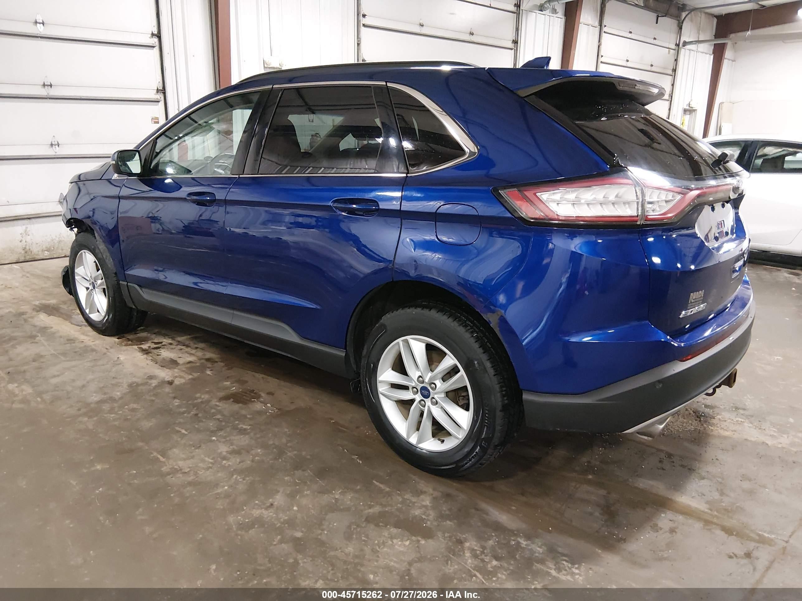 2015 Ford Edge Sel Blue vin: 2FMTK4J8XFBC10238