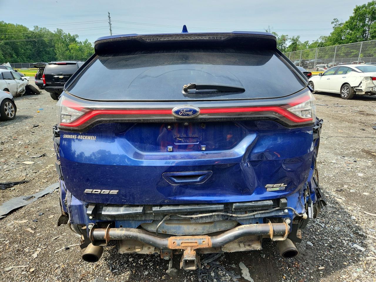 2015 Ford Edge Sel Blue vin: 2FMTK4J90FBB49684