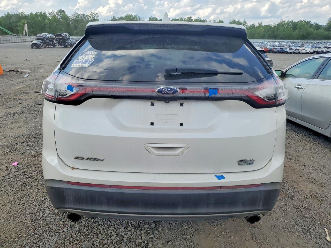 2015 Ford Edge Sel White vin: 2FMTK4J90FBB54433