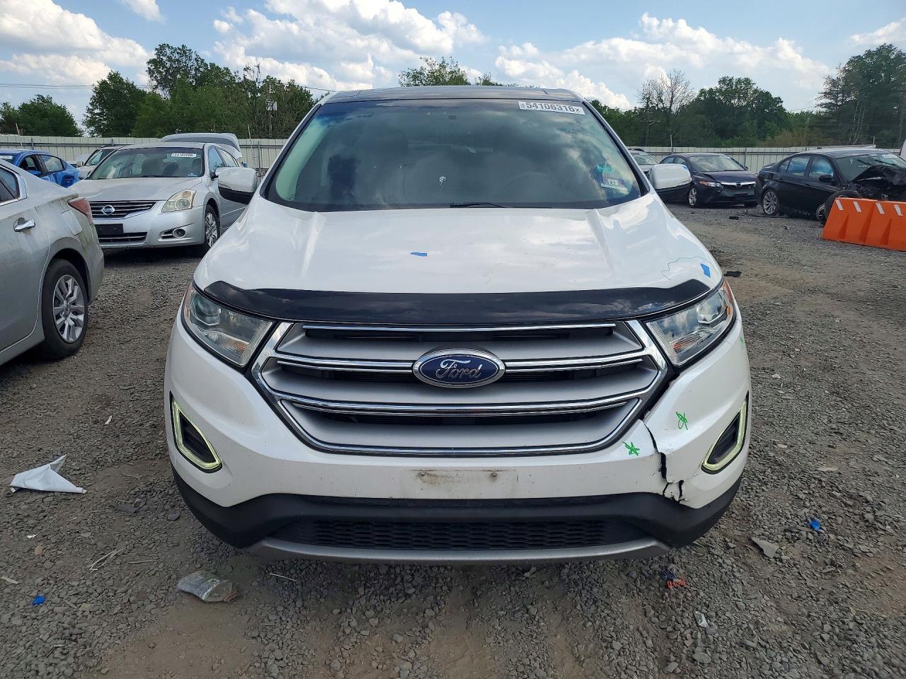 2015 Ford Edge Sel White vin: 2FMTK4J90FBB54433