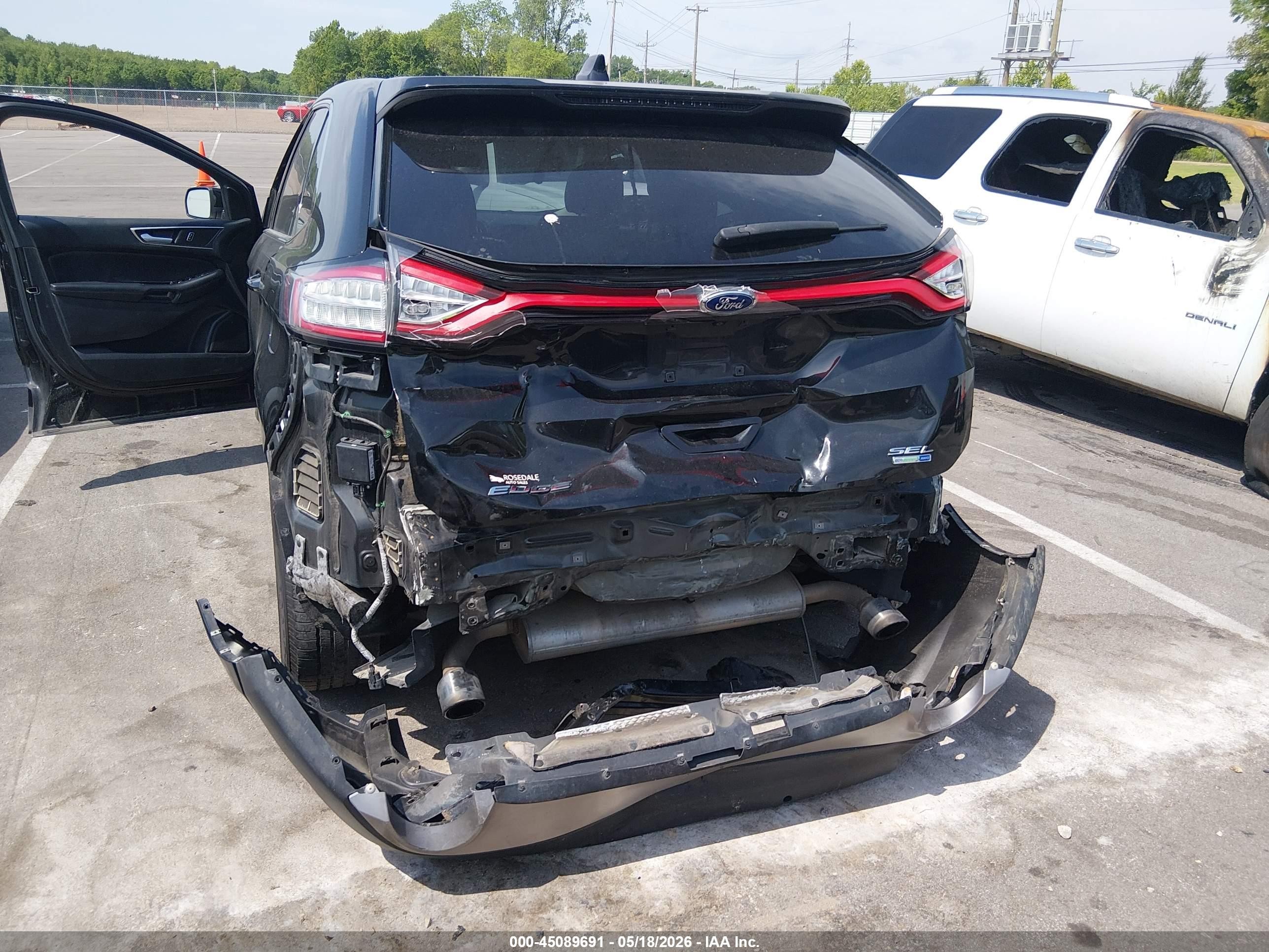 2015 Ford Edge Sel Black vin: 2FMTK4J90FBB91868