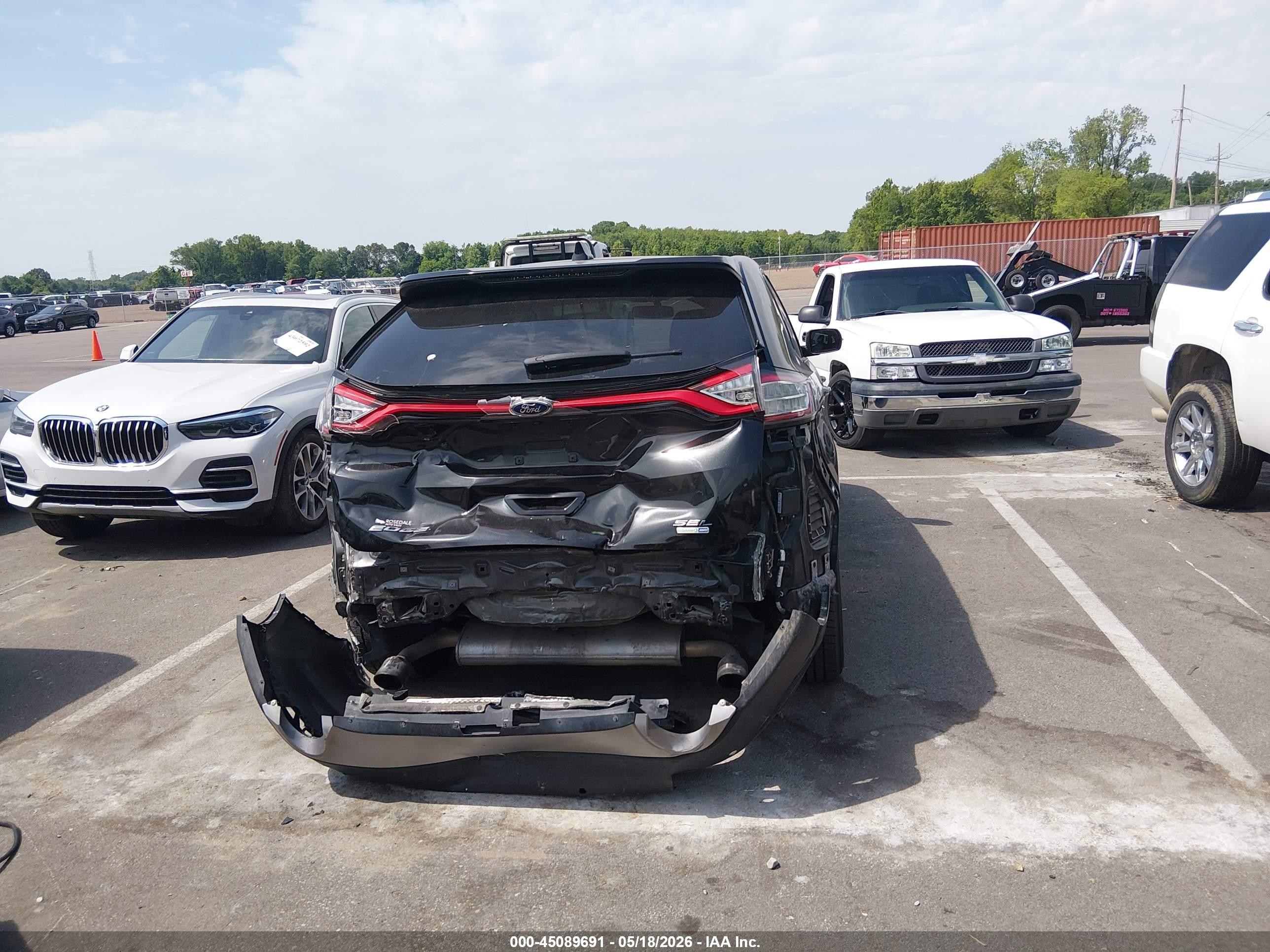 2015 Ford Edge Sel Black vin: 2FMTK4J90FBB91868