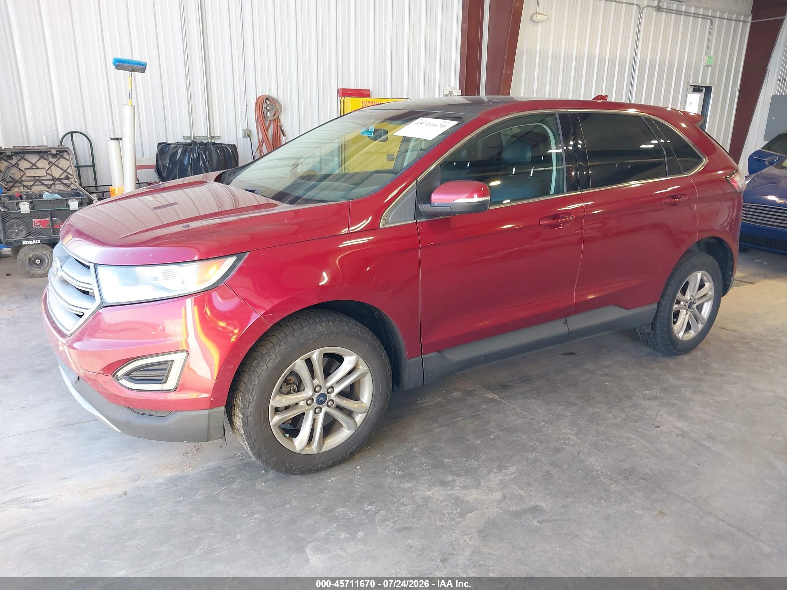 2015 Ford Edge Sel Red vin: 2FMTK4J90FBC42222