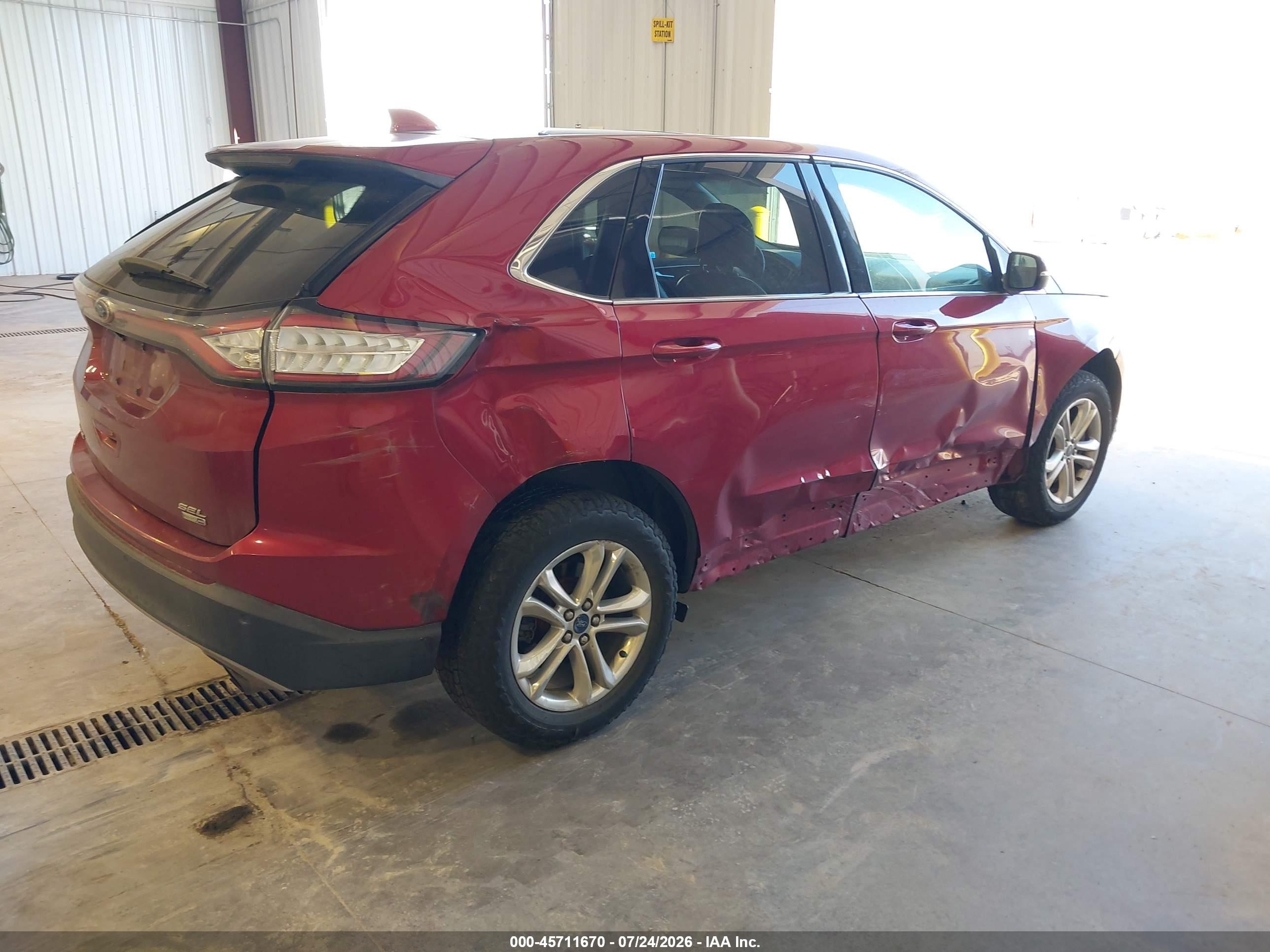 2015 Ford Edge Sel Red vin: 2FMTK4J90FBC42222
