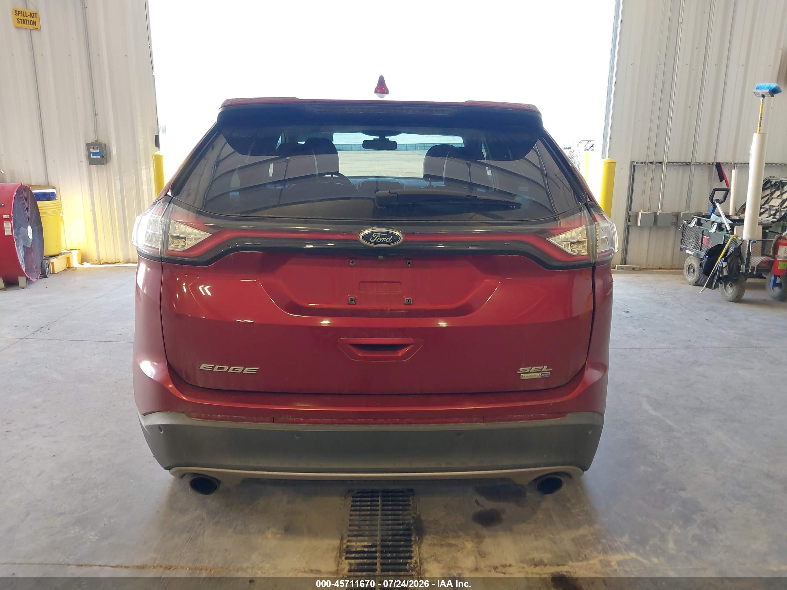 2015 Ford Edge Sel Red vin: 2FMTK4J90FBC42222