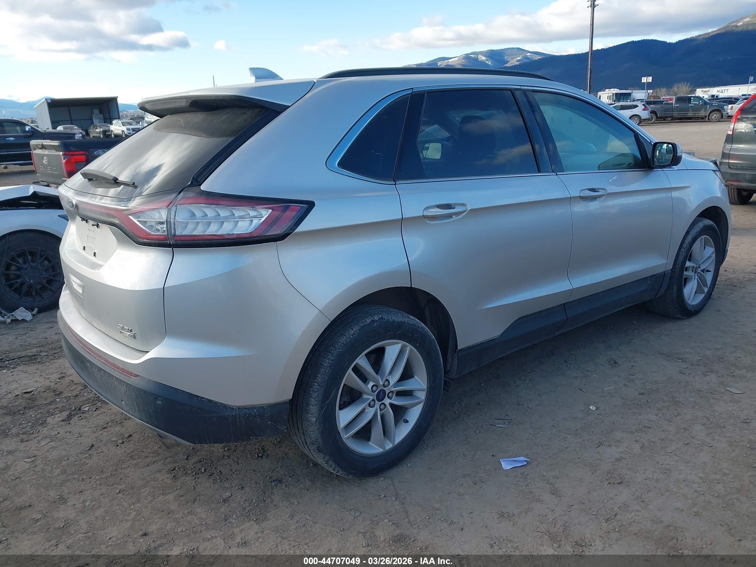 2015 Ford Edge Sel Silver vin: 2FMTK4J92FBB04049