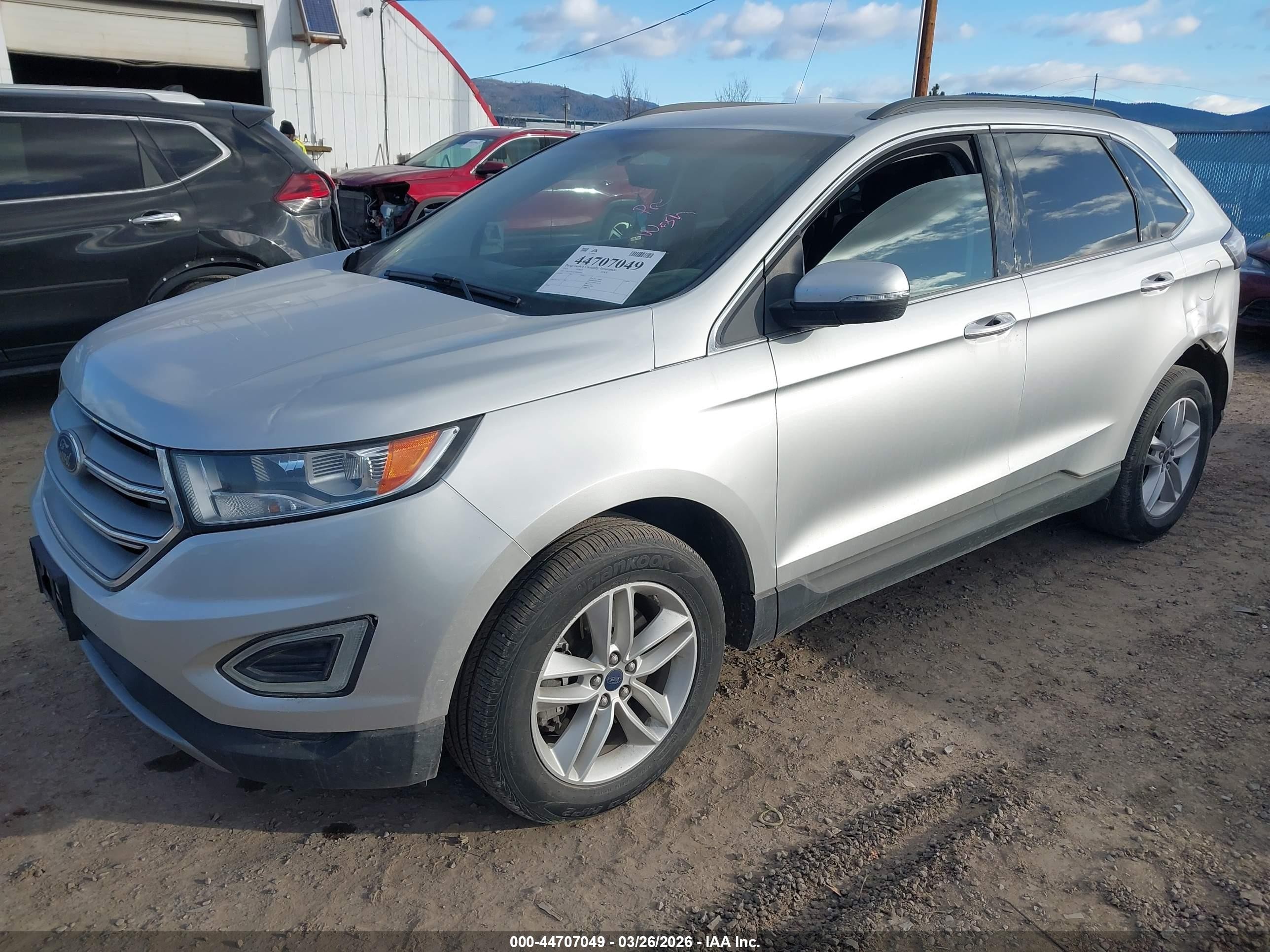2015 Ford Edge Sel Silver vin: 2FMTK4J92FBB04049