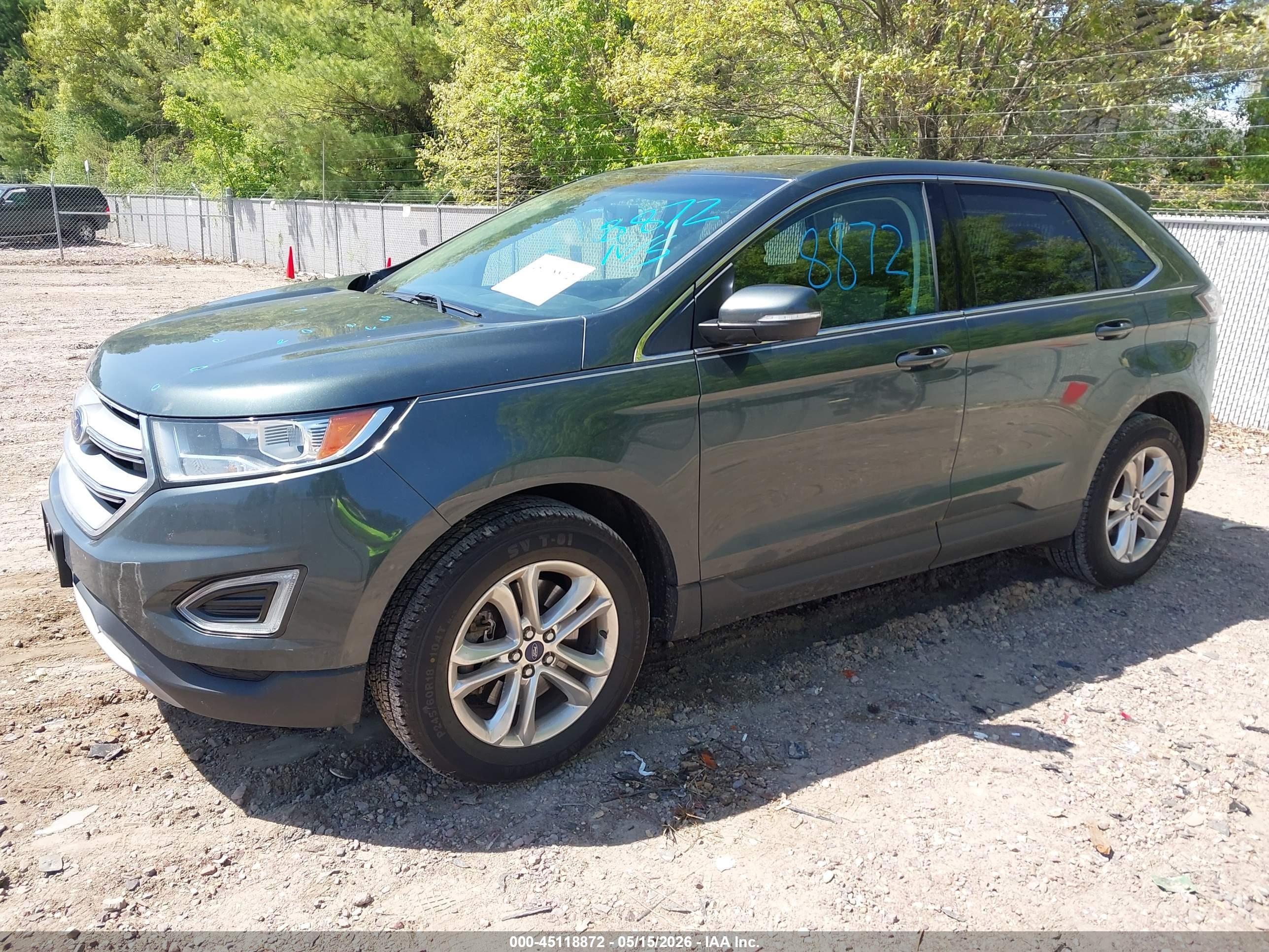 2015 Ford Edge Sel Green vin: 2FMTK4J92FBB83447