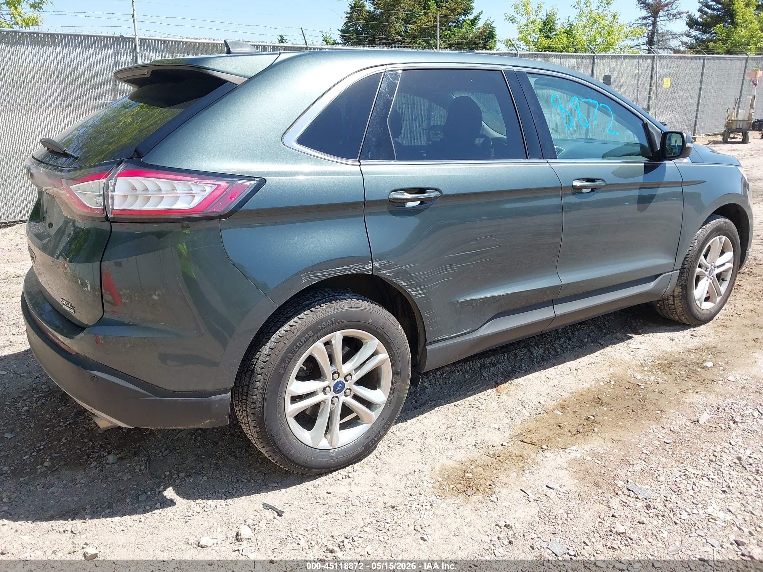 2015 Ford Edge Sel Green vin: 2FMTK4J92FBB83447