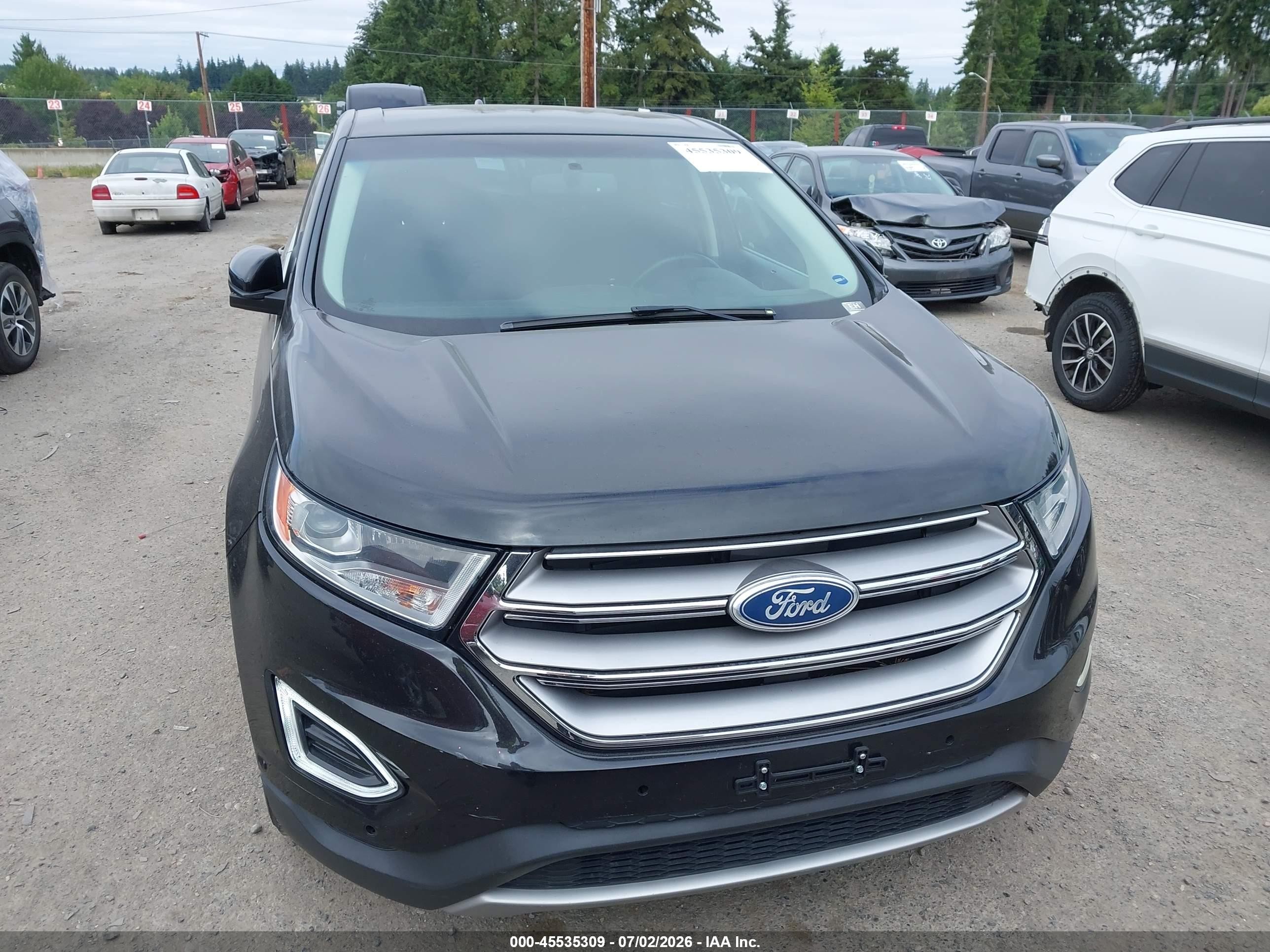 2015 Ford Edge Sel Черный vin: 2FMTK4J93FBB27839