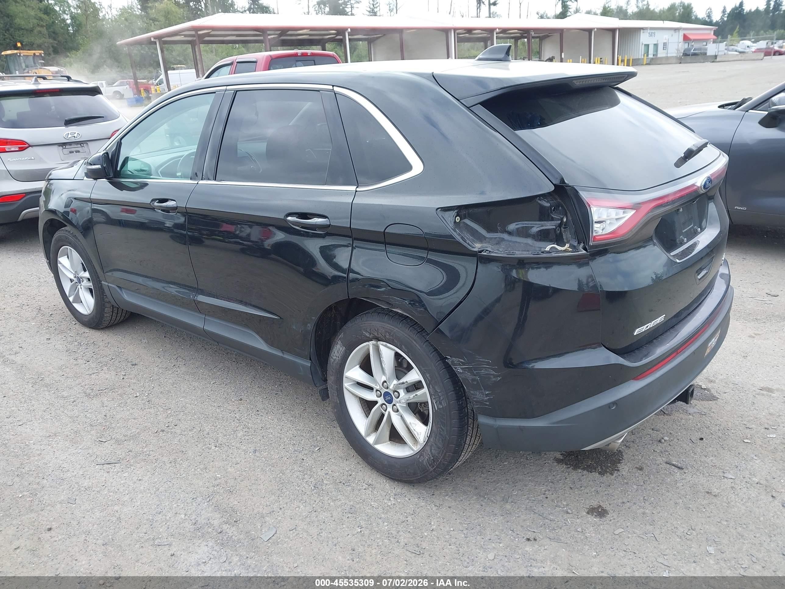 2015 Ford Edge Sel Черный vin: 2FMTK4J93FBB27839