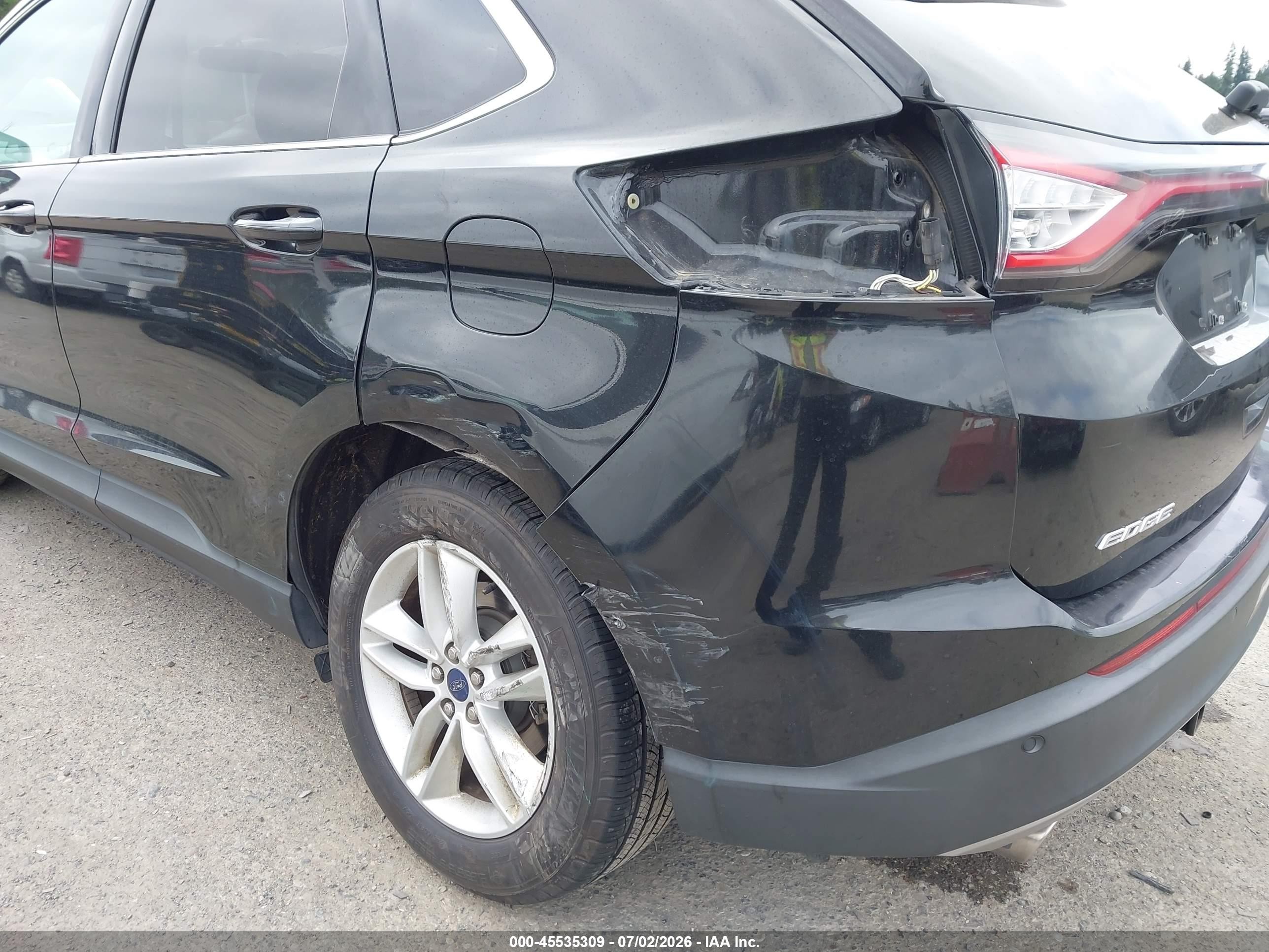 2015 Ford Edge Sel Черный vin: 2FMTK4J93FBB27839
