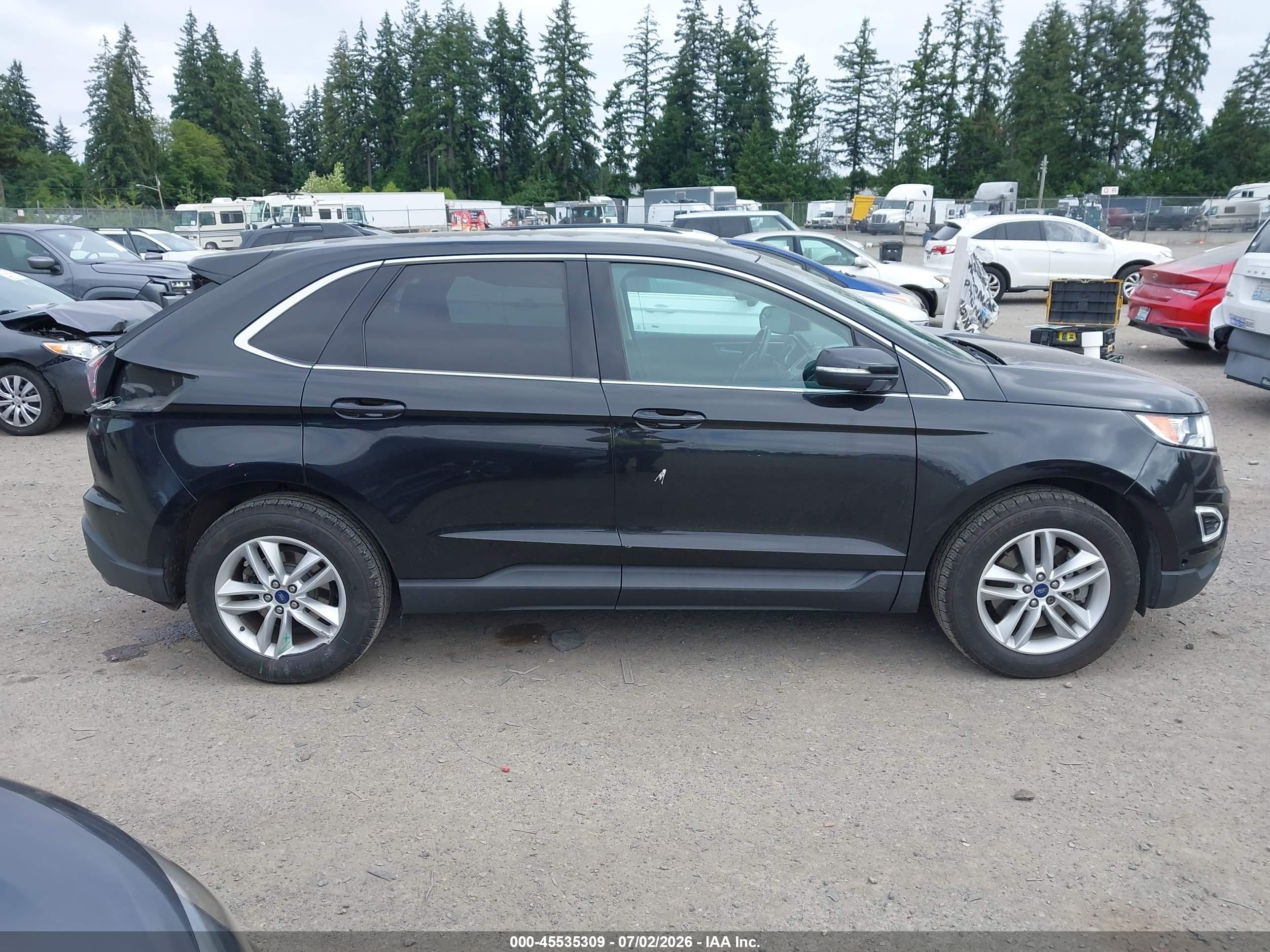 2015 Ford Edge Sel Черный vin: 2FMTK4J93FBB27839