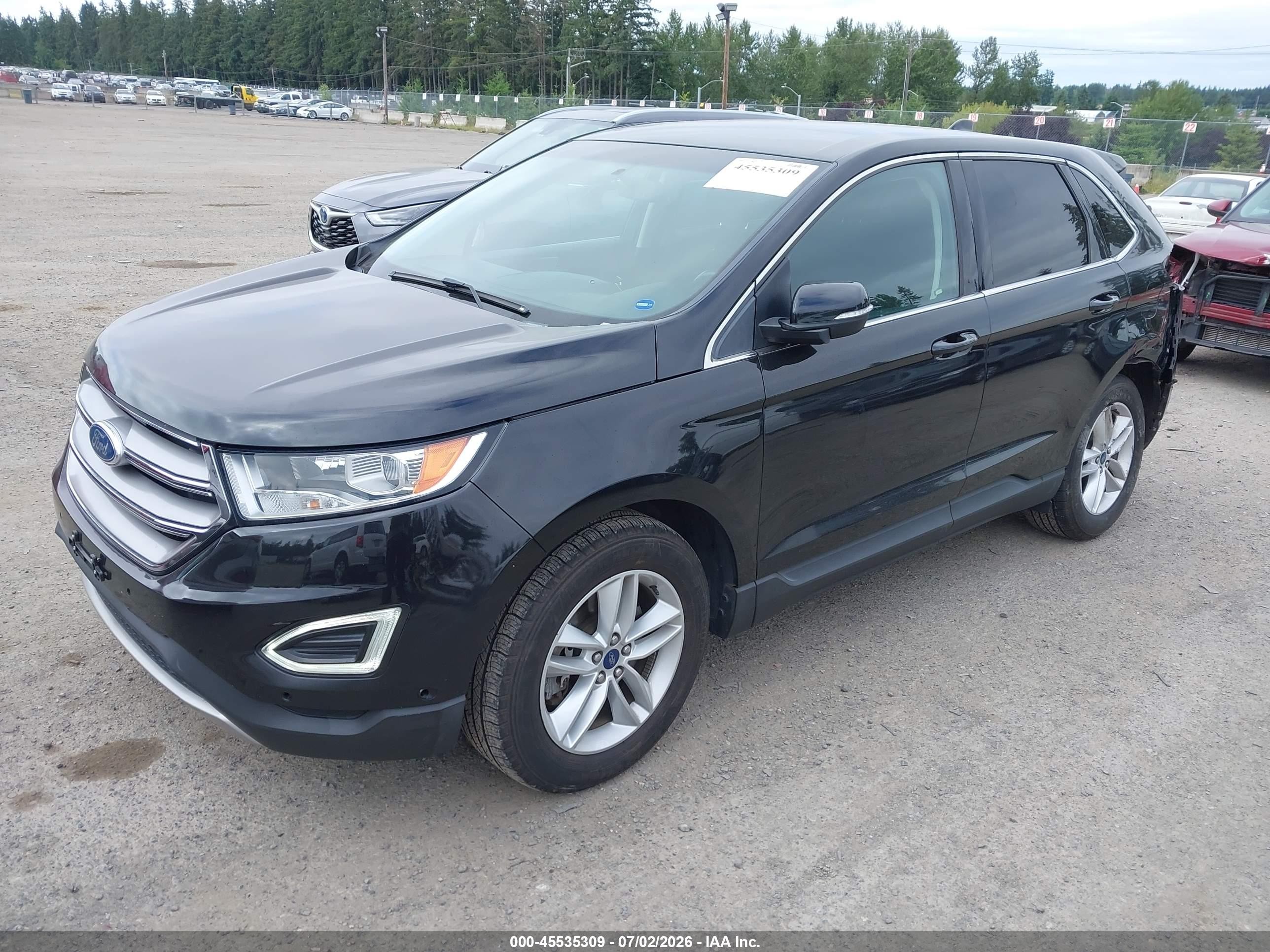 2015 Ford Edge Sel Черный vin: 2FMTK4J93FBB27839