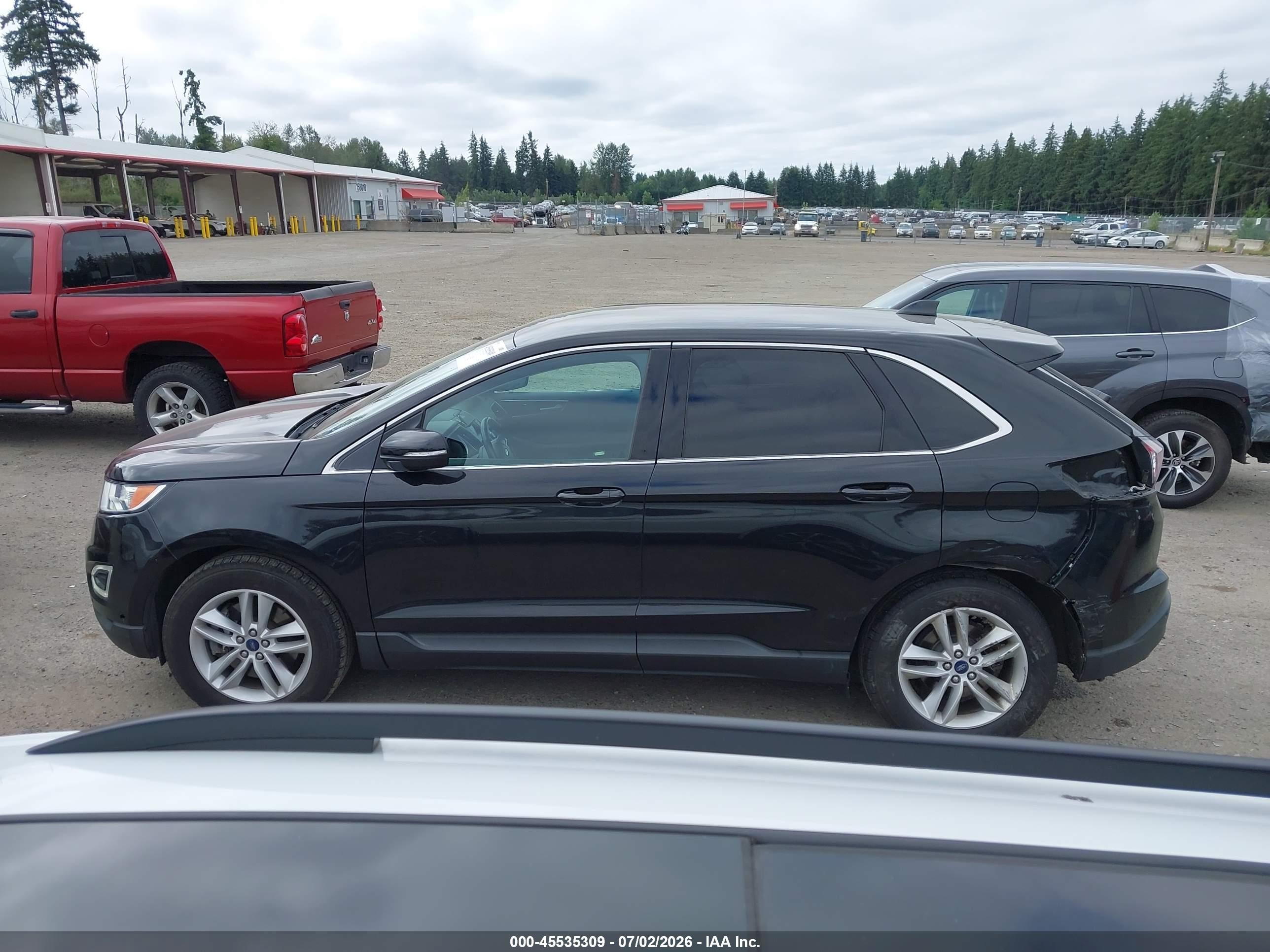 2015 Ford Edge Sel Черный vin: 2FMTK4J93FBB27839