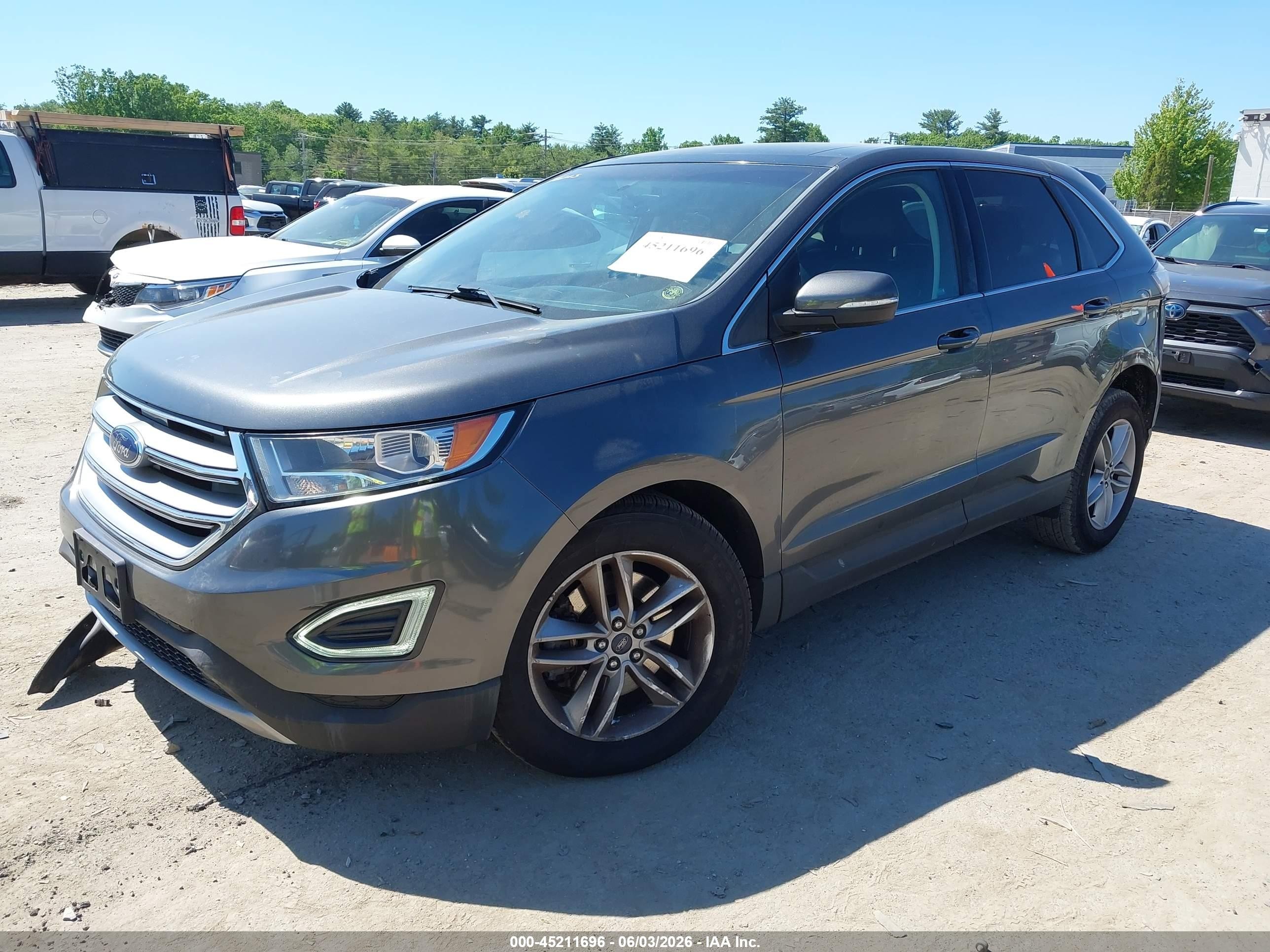 2015 Ford Edge Sel Серый vin: 2FMTK4J94FBB10905