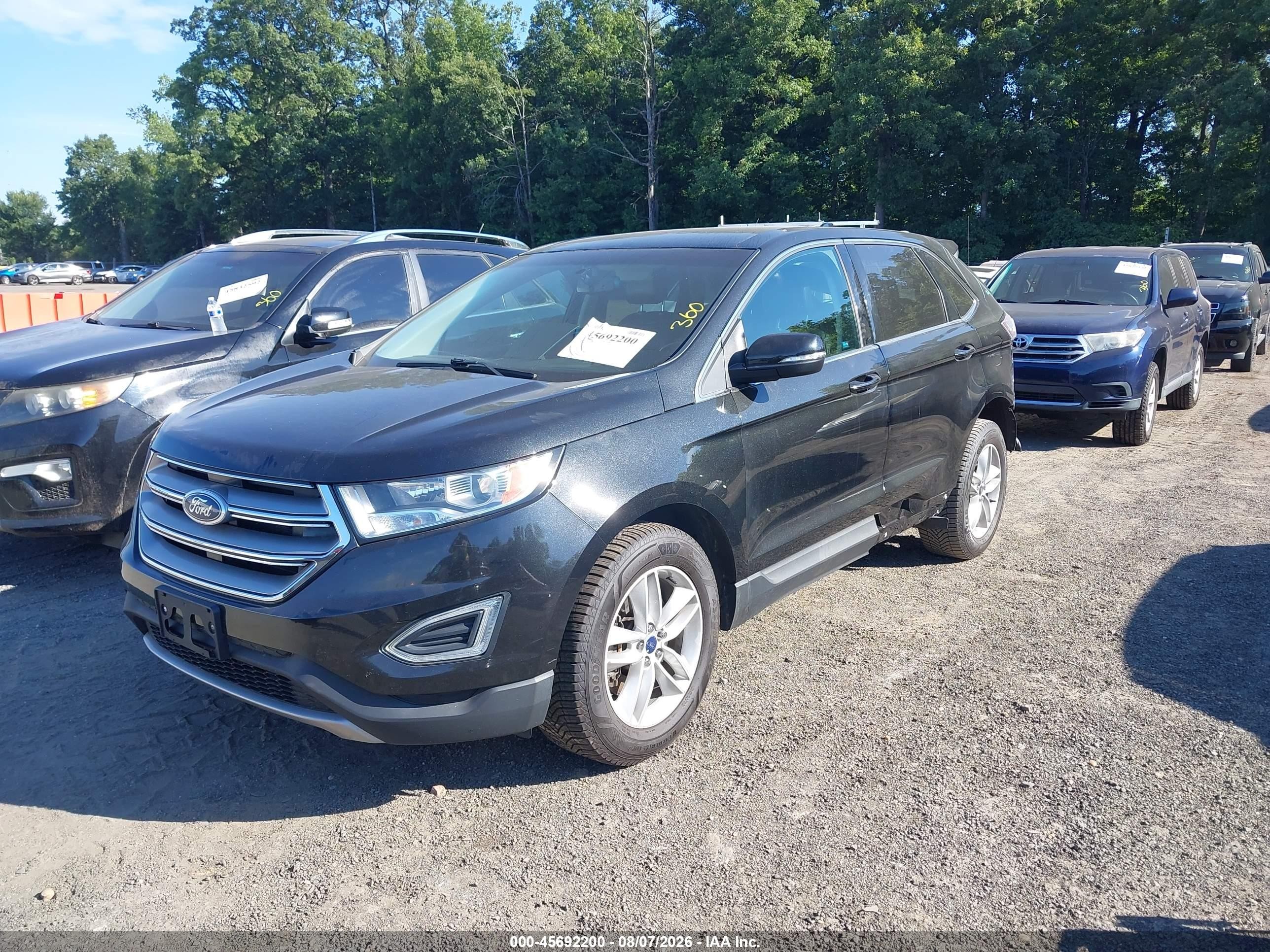 2015 Ford Edge Sel Black vin: 2FMTK4J94FBB20379