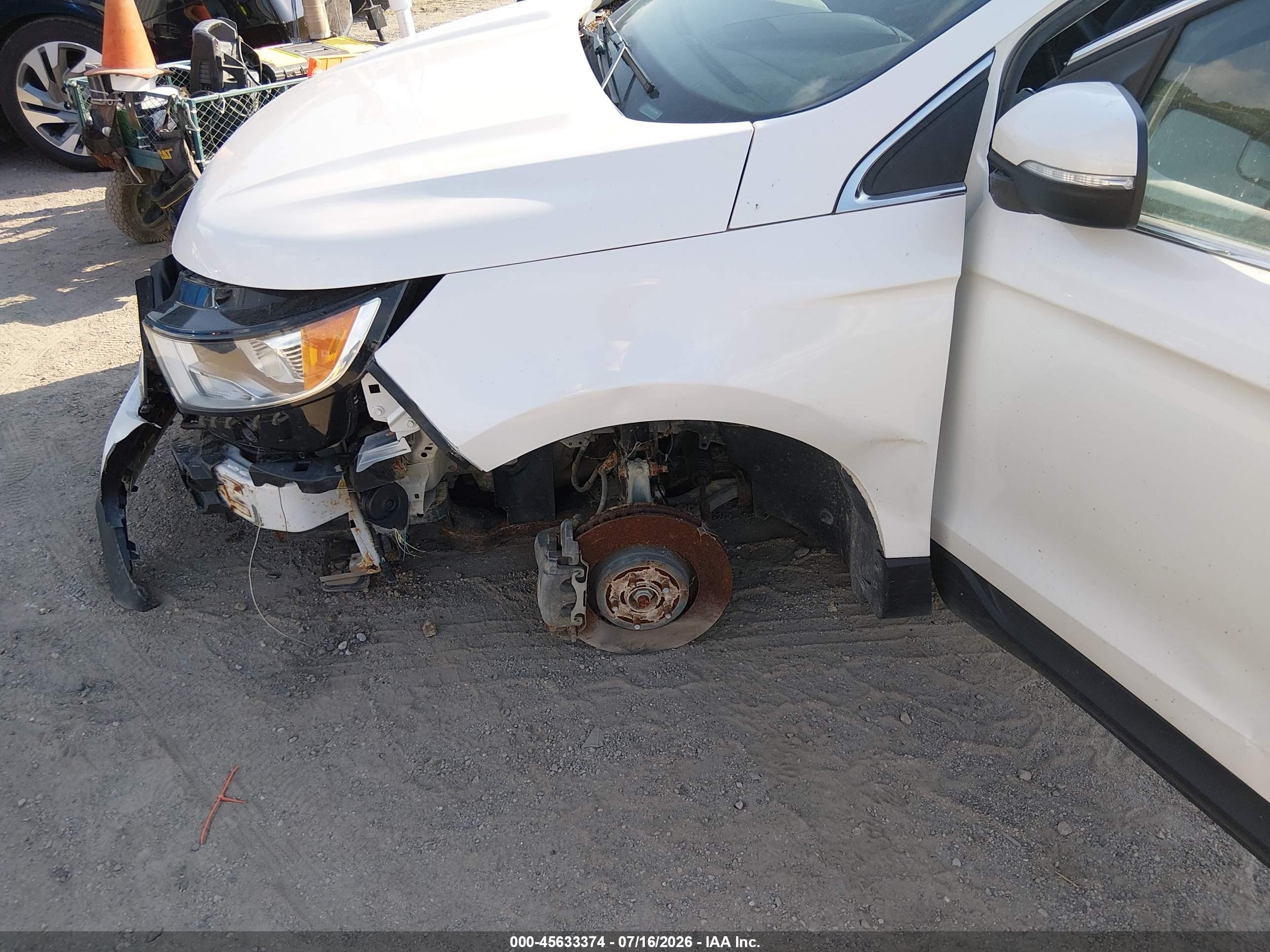 2015 Ford Edge Sel White vin: 2FMTK4J94FBB20964
