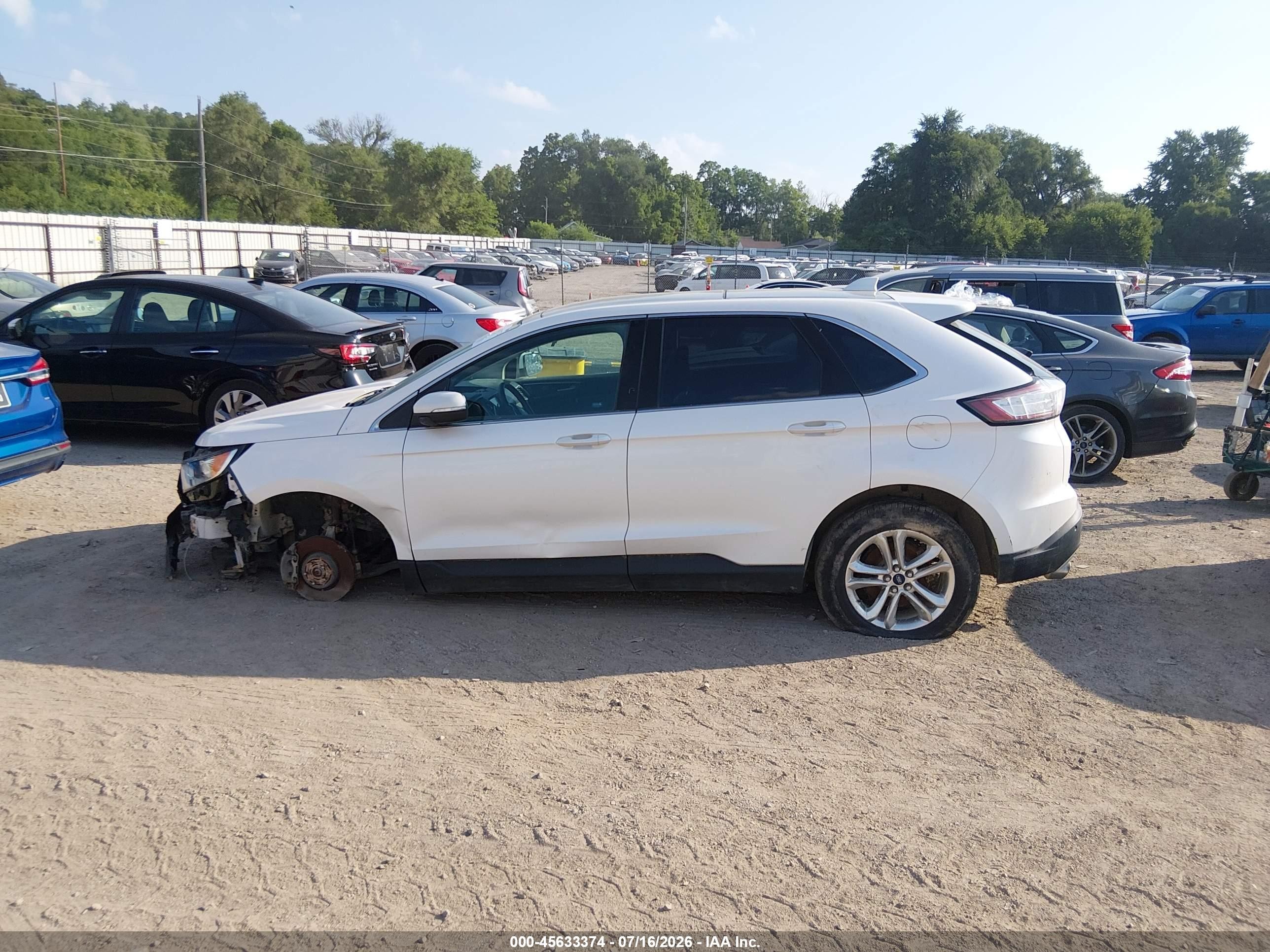 2015 Ford Edge Sel White vin: 2FMTK4J94FBB20964