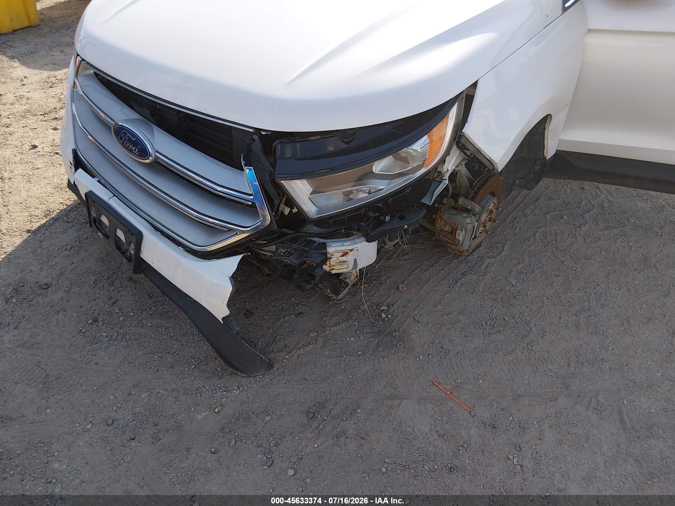 2015 Ford Edge Sel White vin: 2FMTK4J94FBB20964