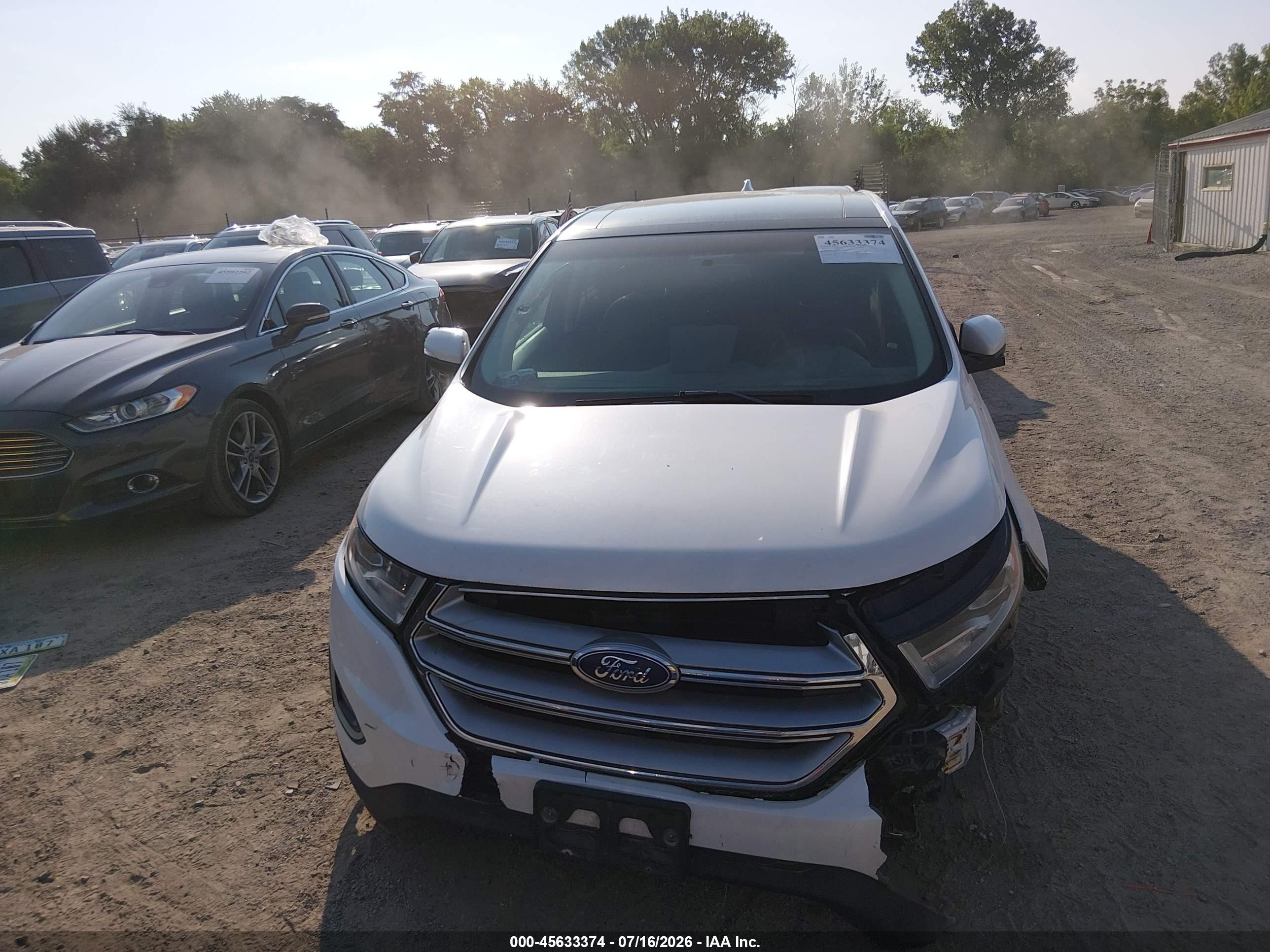 2015 Ford Edge Sel White vin: 2FMTK4J94FBB20964