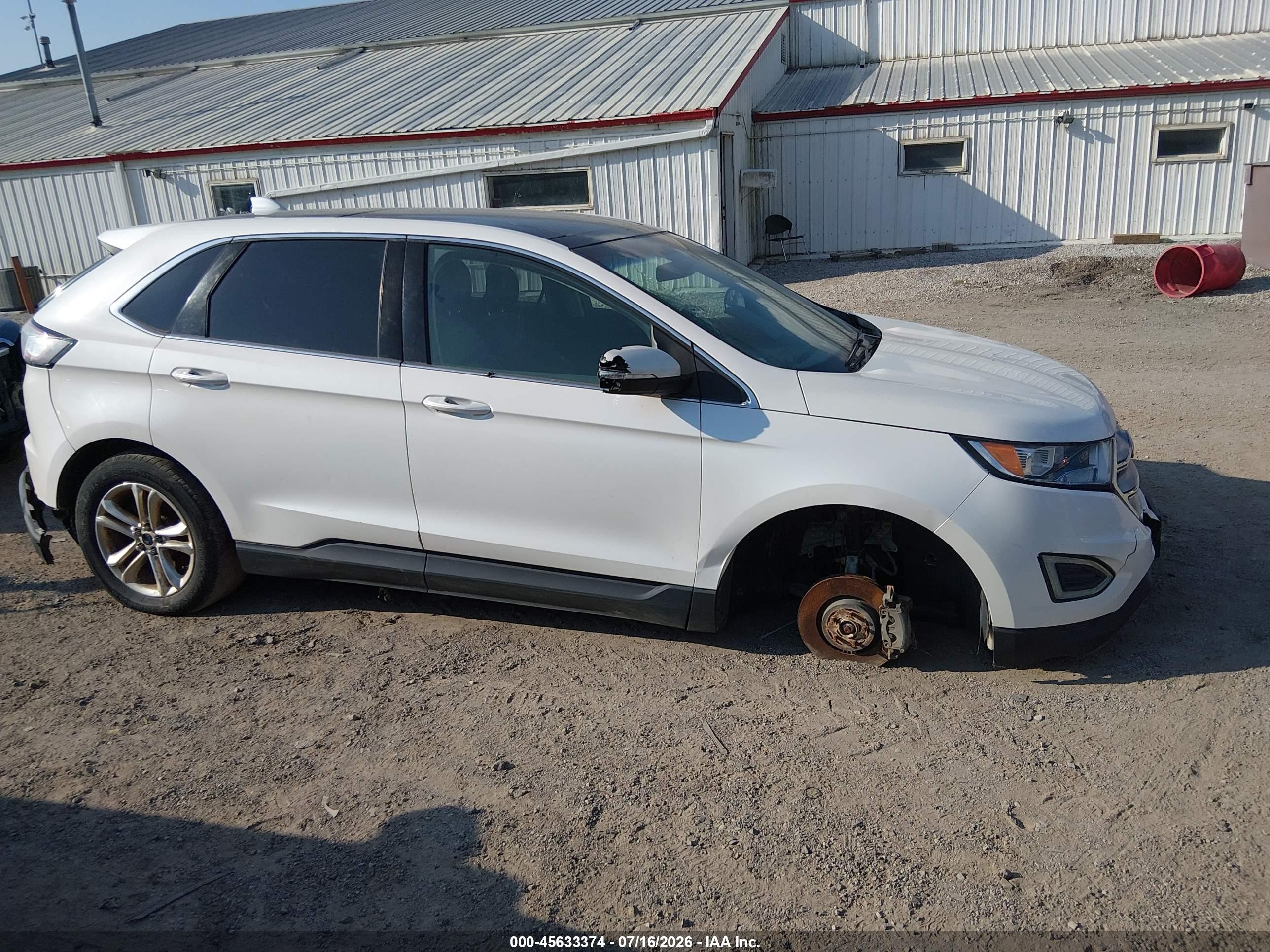 2015 Ford Edge Sel White vin: 2FMTK4J94FBB20964