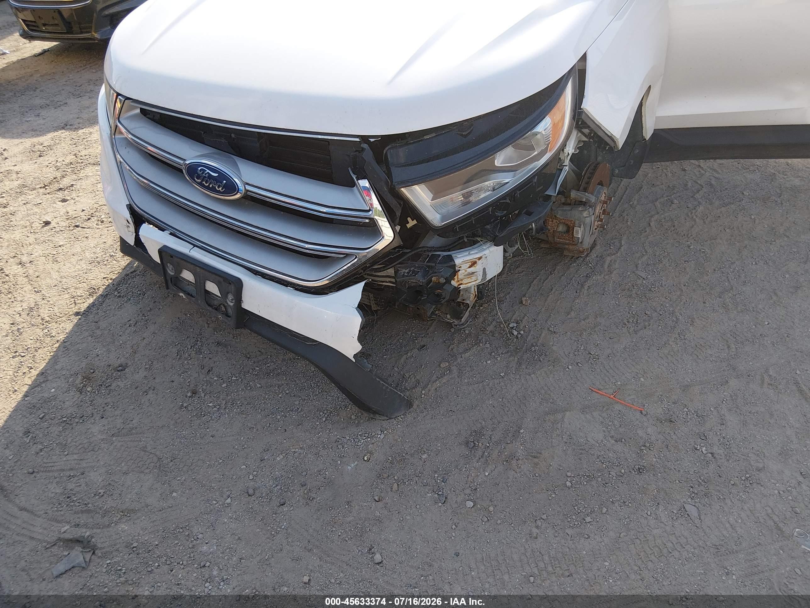2015 Ford Edge Sel White vin: 2FMTK4J94FBB20964