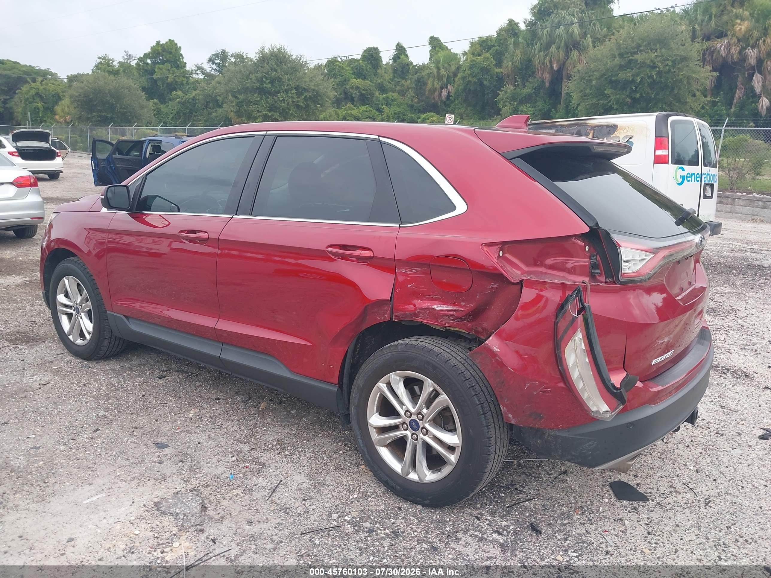 2015 Ford Edge Sel Red vin: 2FMTK4J94FBB72112