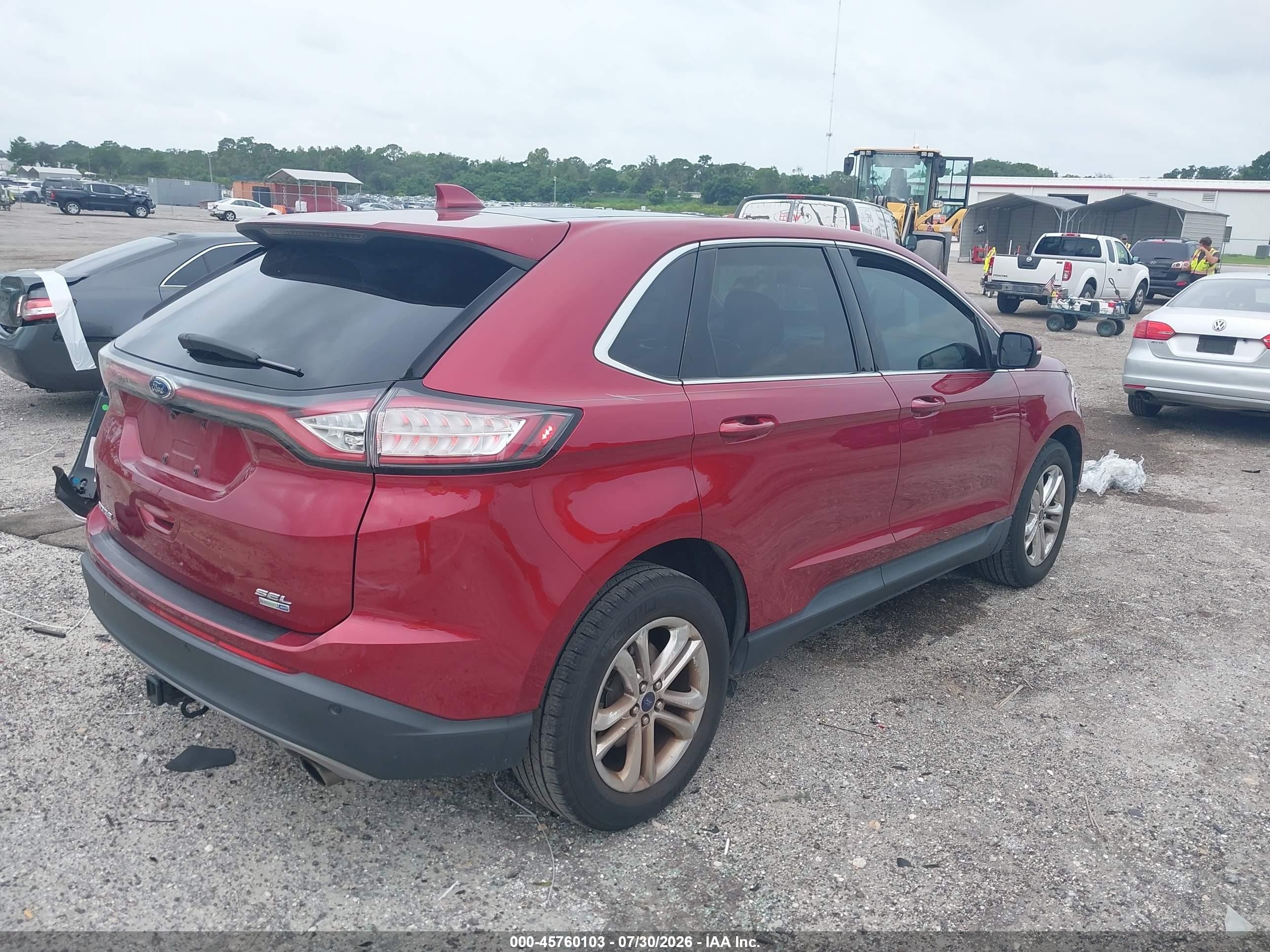 2015 Ford Edge Sel Red vin: 2FMTK4J94FBB72112