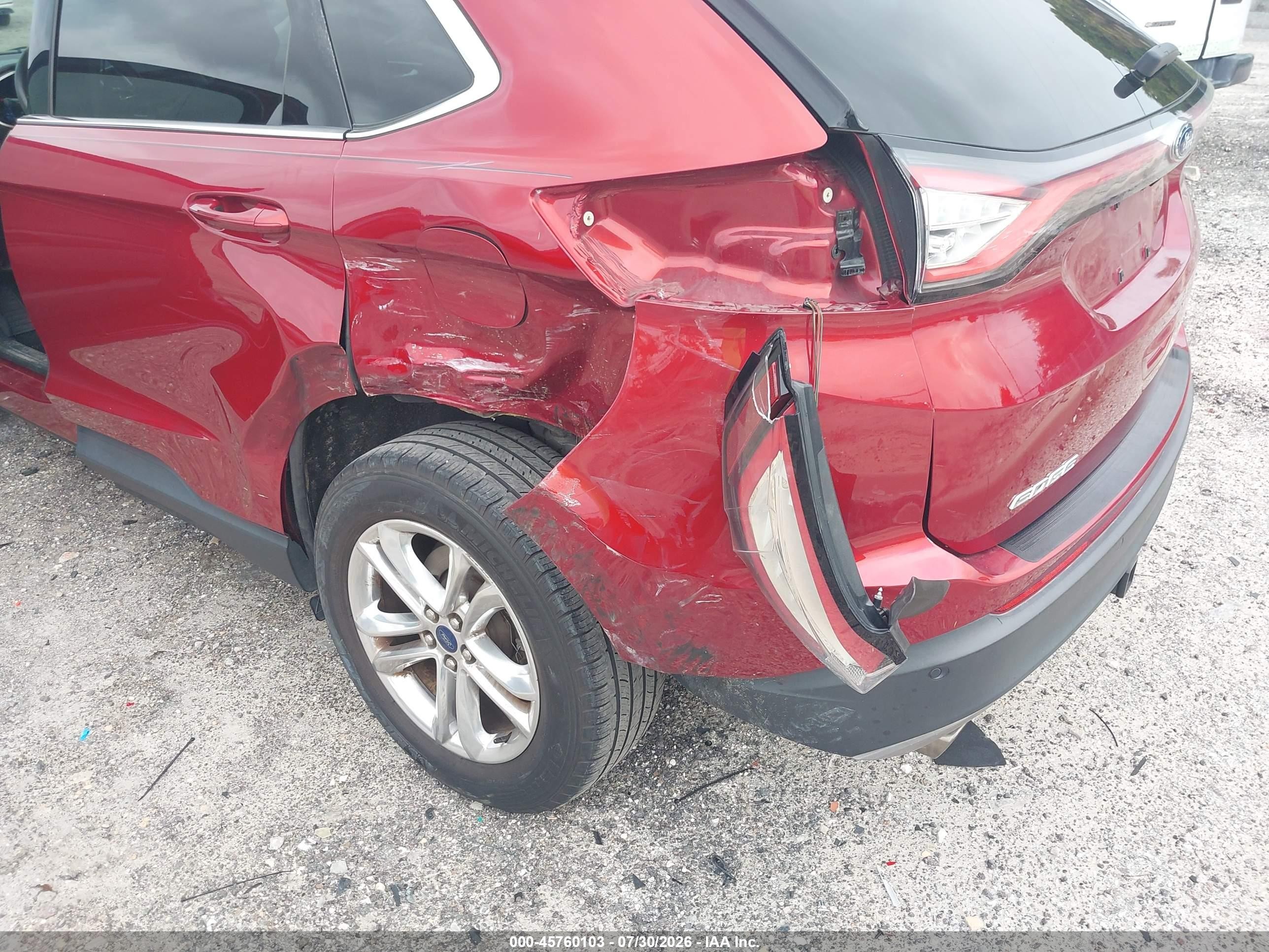 2015 Ford Edge Sel Red vin: 2FMTK4J94FBB72112