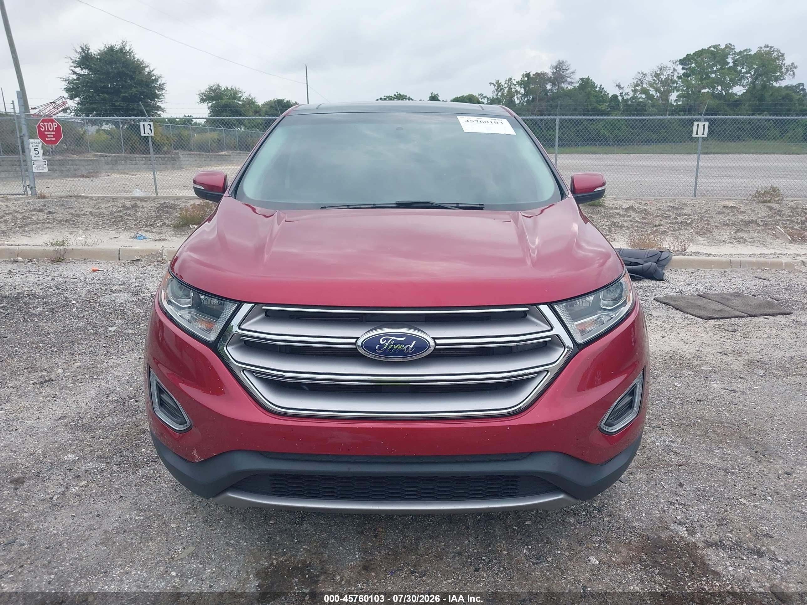 2015 Ford Edge Sel Red vin: 2FMTK4J94FBB72112