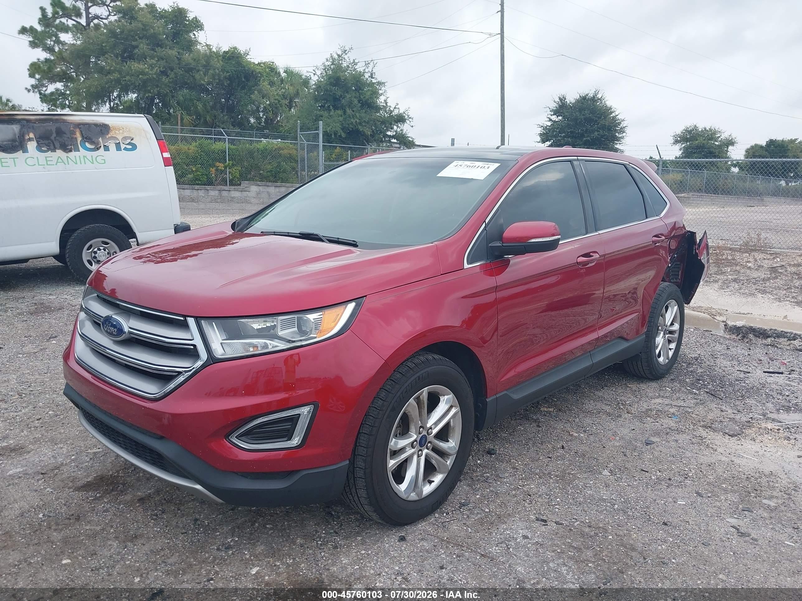 2015 Ford Edge Sel Red vin: 2FMTK4J94FBB72112