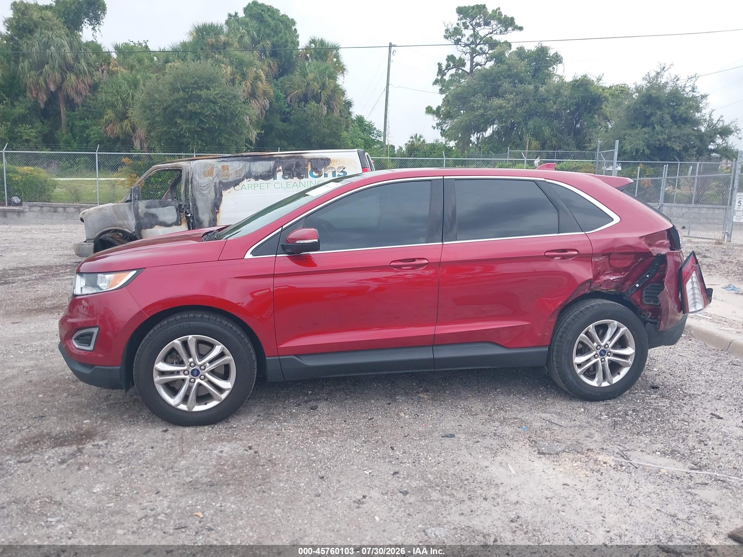 2015 Ford Edge Sel Red vin: 2FMTK4J94FBB72112