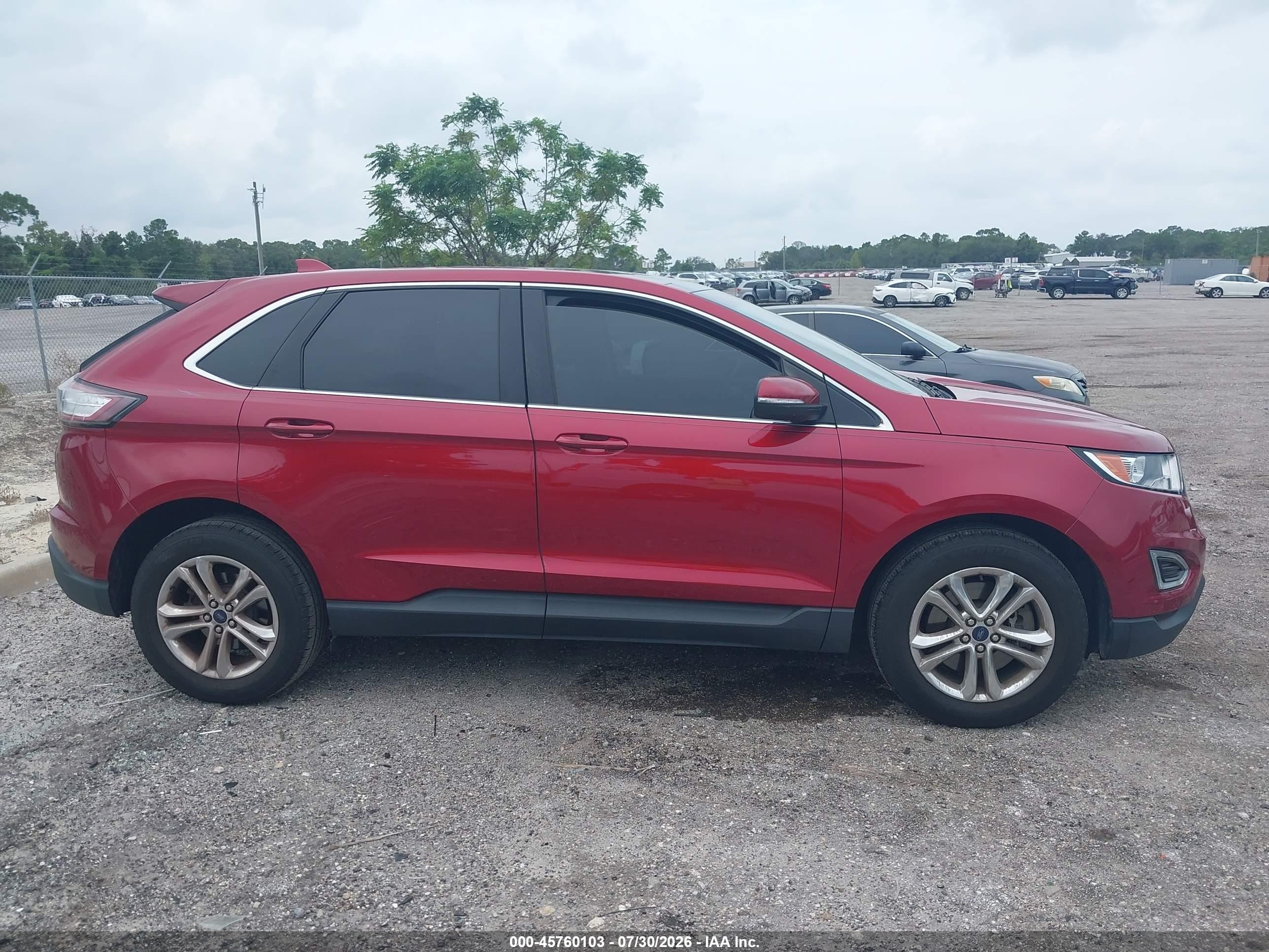 2015 Ford Edge Sel Red vin: 2FMTK4J94FBB72112