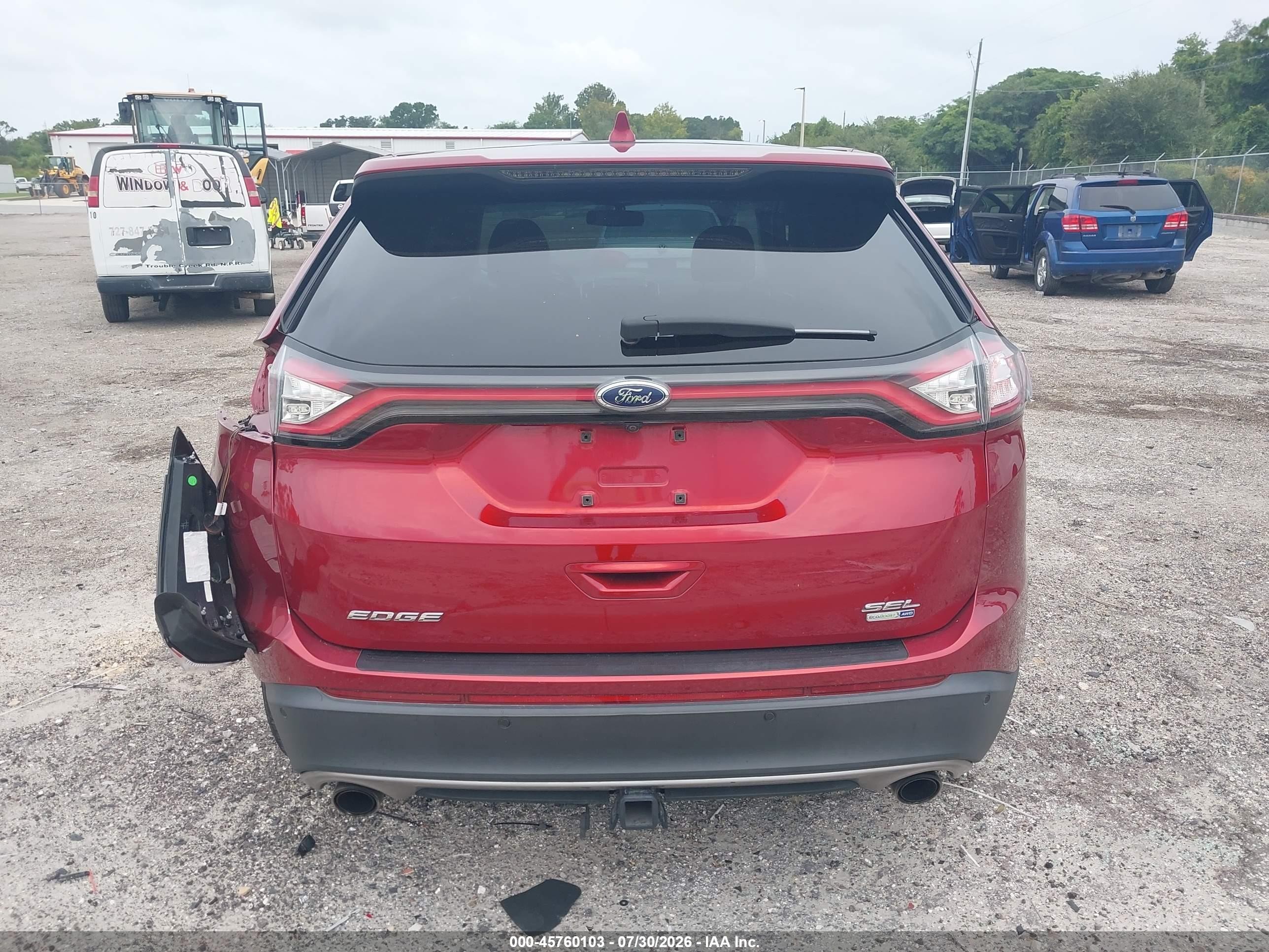 2015 Ford Edge Sel Red vin: 2FMTK4J94FBB72112