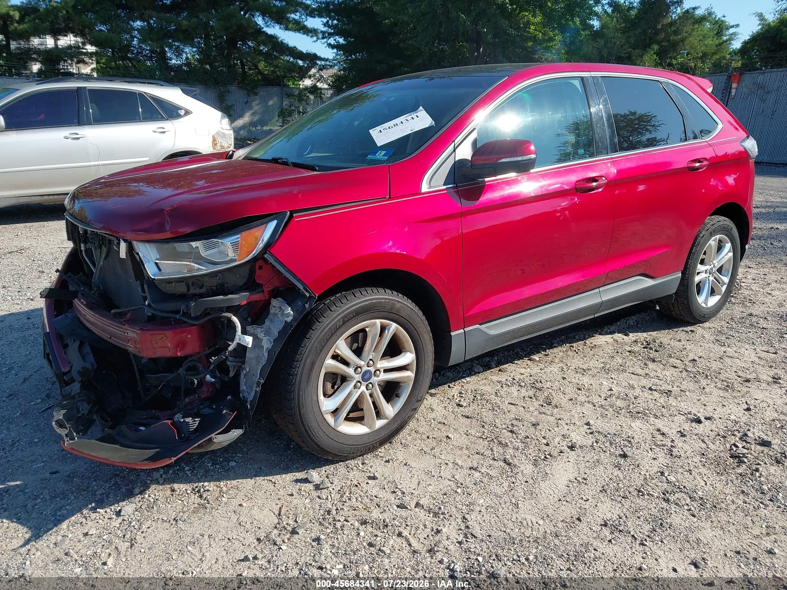 2015 Ford Edge Sel Red vin: 2FMTK4J94FBC08851