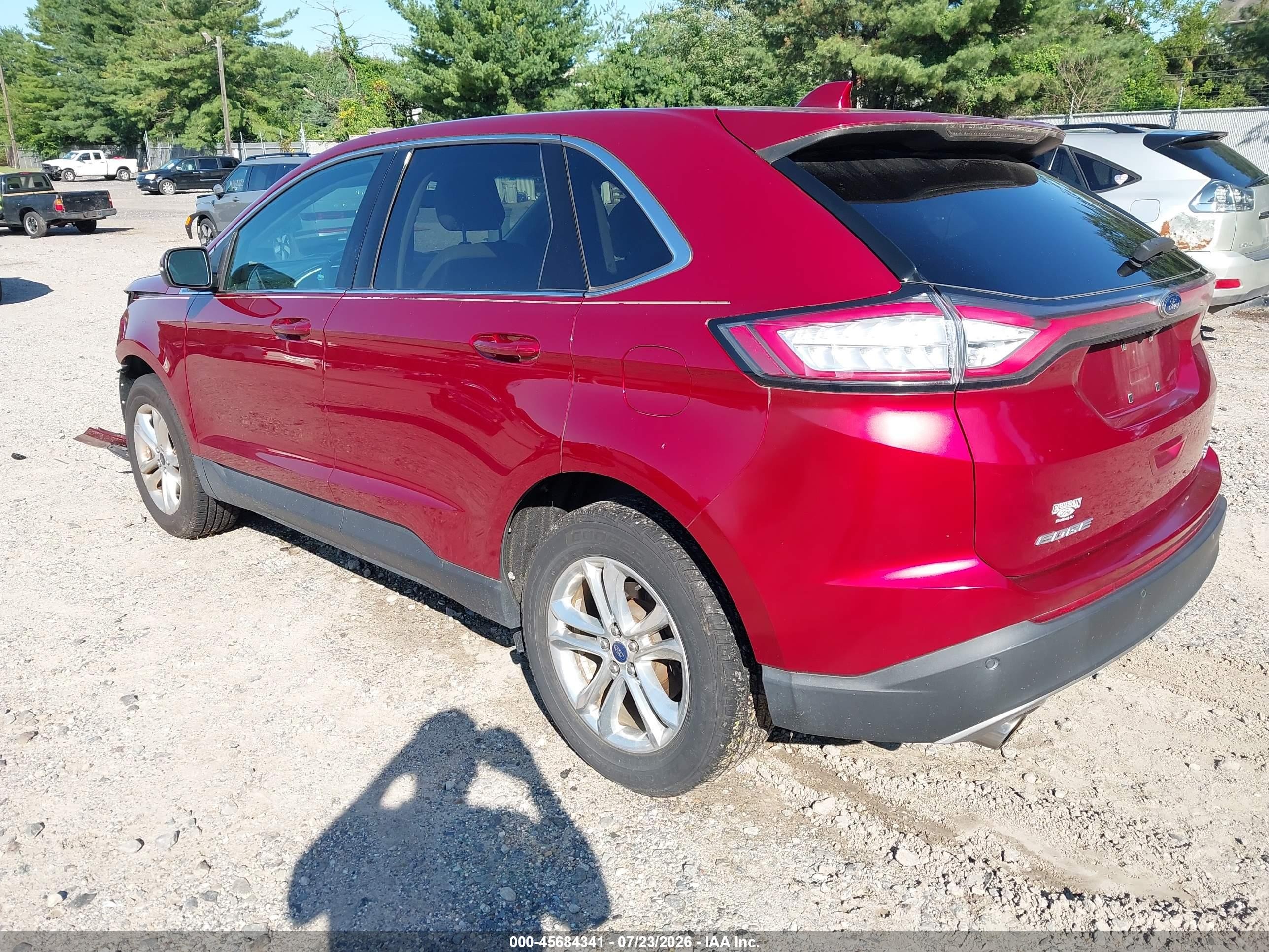 2015 Ford Edge Sel Red vin: 2FMTK4J94FBC08851
