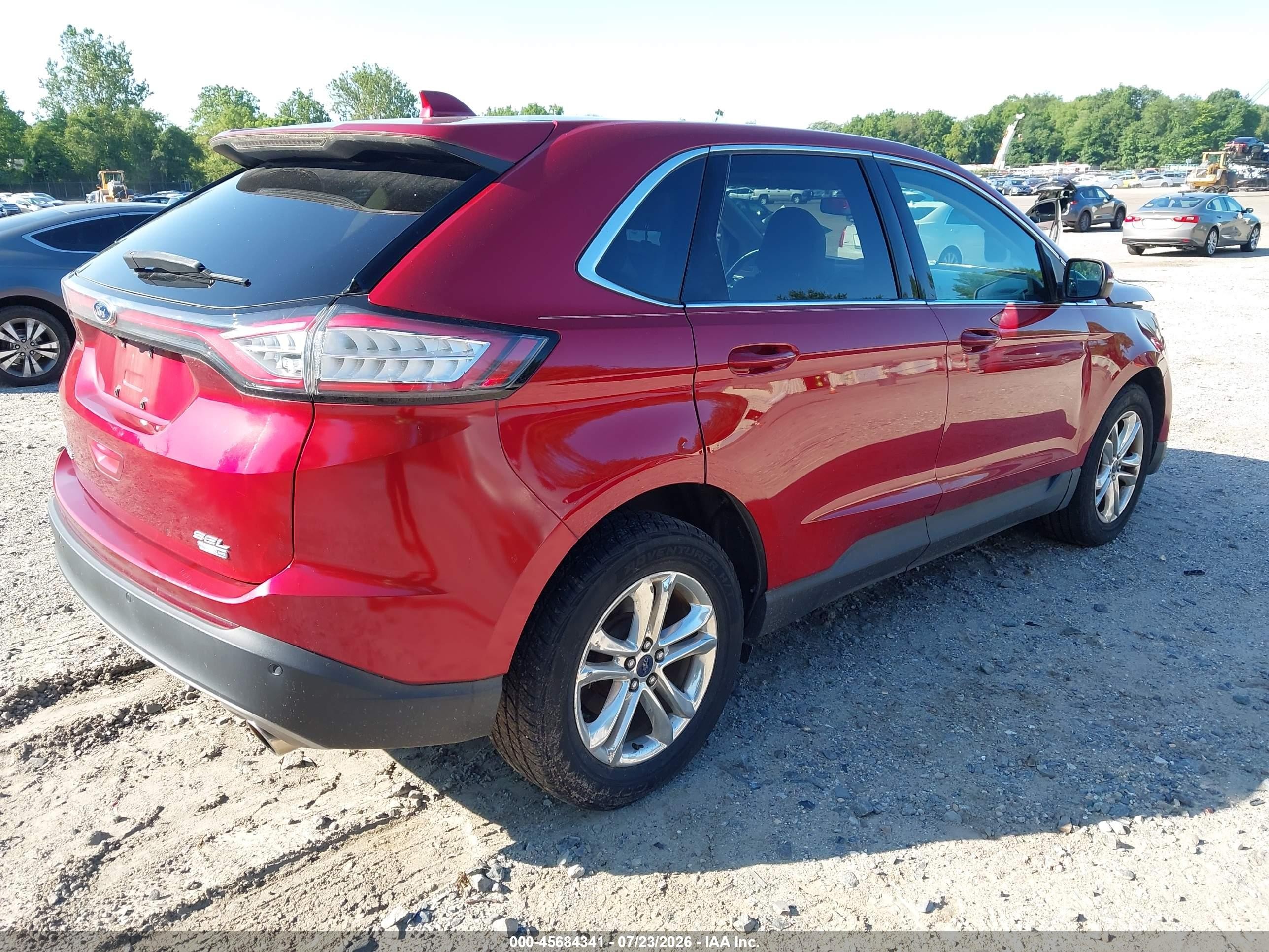 2015 Ford Edge Sel Red vin: 2FMTK4J94FBC08851