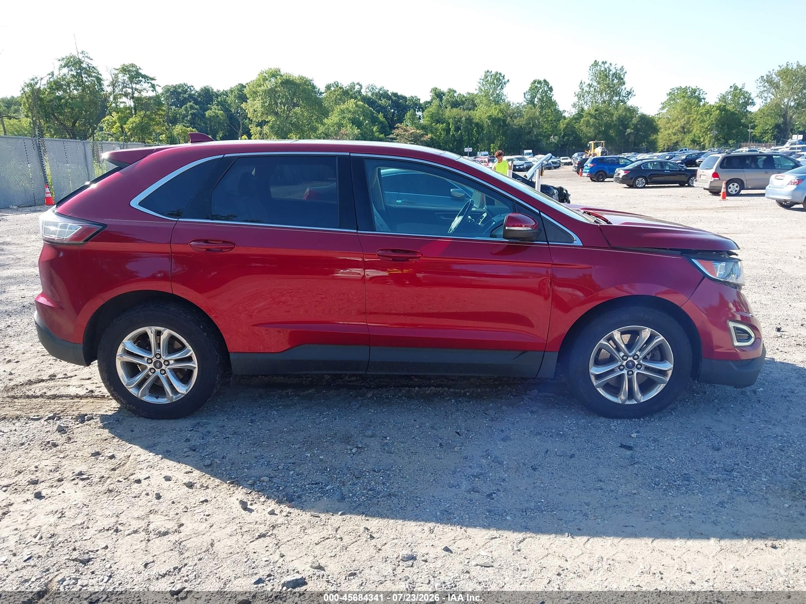 2015 Ford Edge Sel Red vin: 2FMTK4J94FBC08851