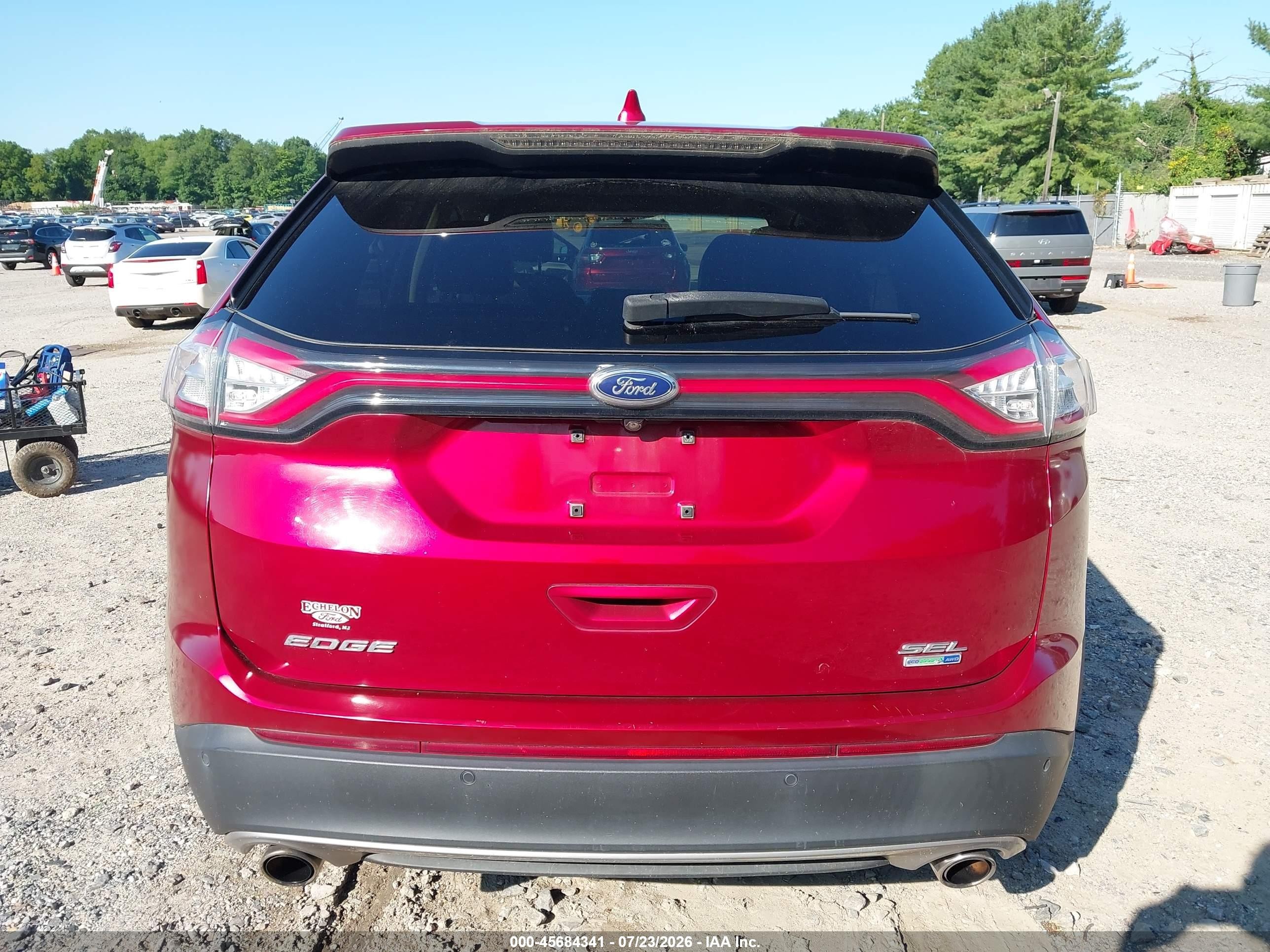 2015 Ford Edge Sel Red vin: 2FMTK4J94FBC08851