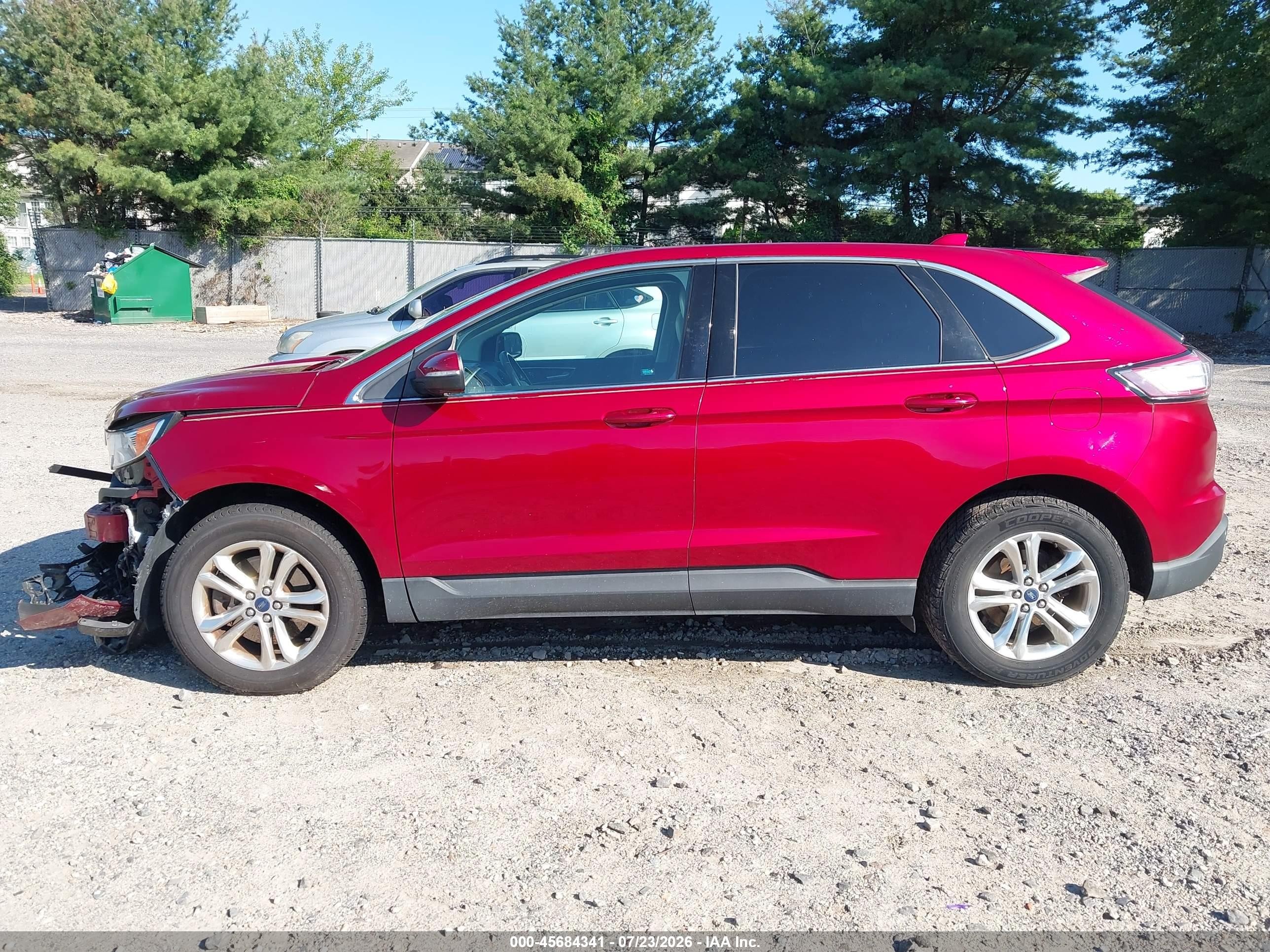 2015 Ford Edge Sel Red vin: 2FMTK4J94FBC08851