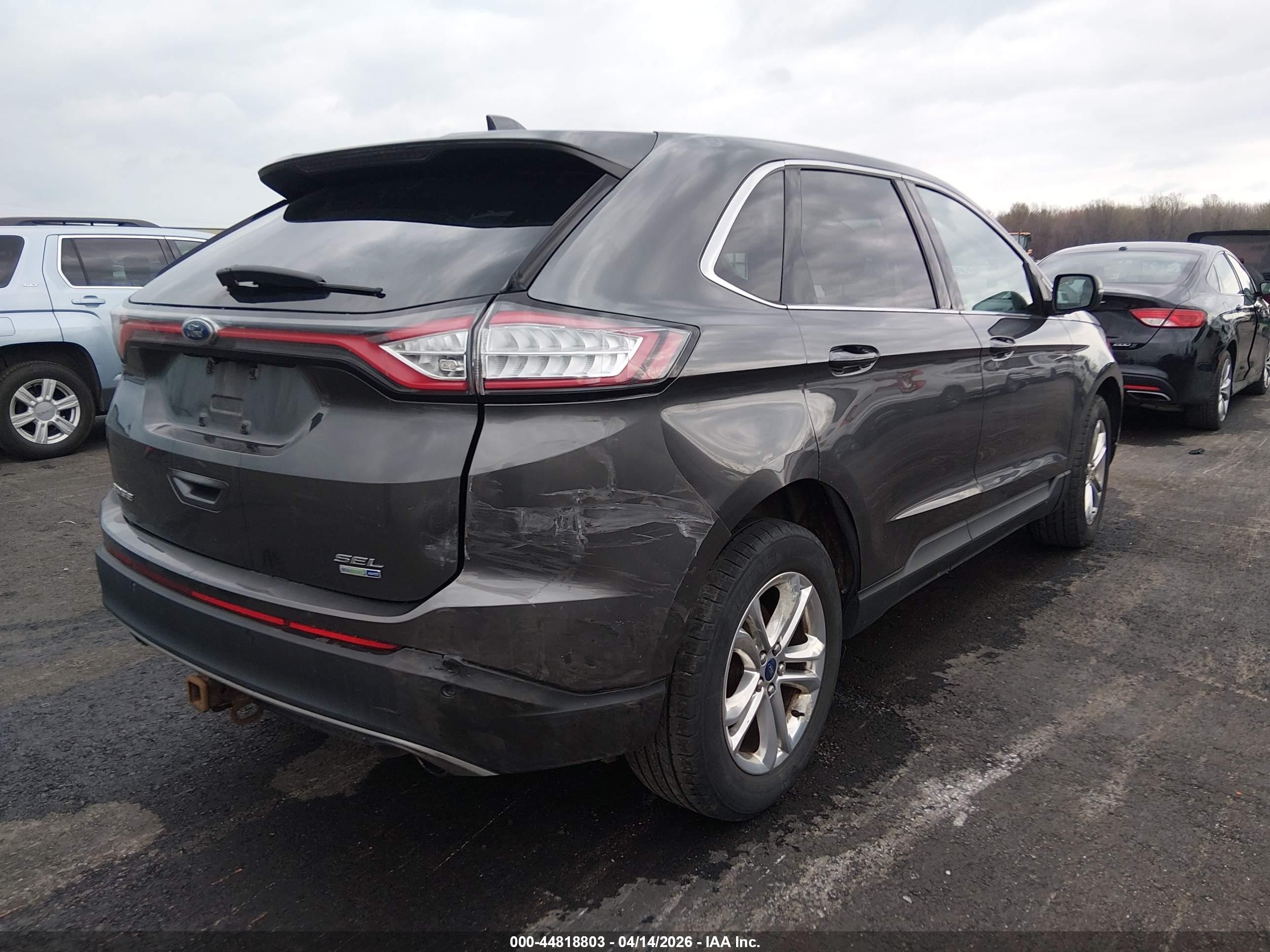 2015 Ford Edge Sel Gray vin: 2FMTK4J94FBC38805