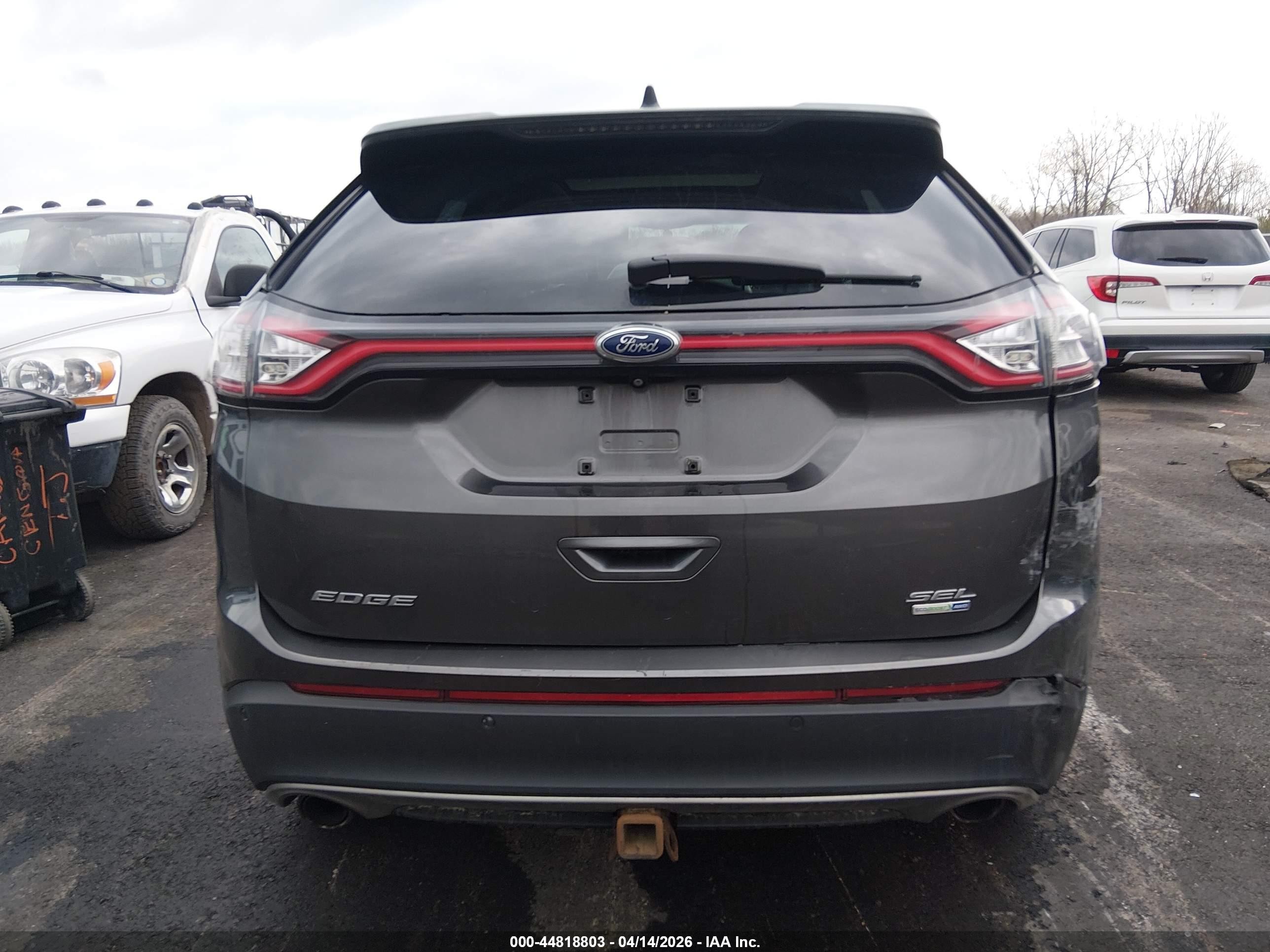 2015 Ford Edge Sel Gray vin: 2FMTK4J94FBC38805