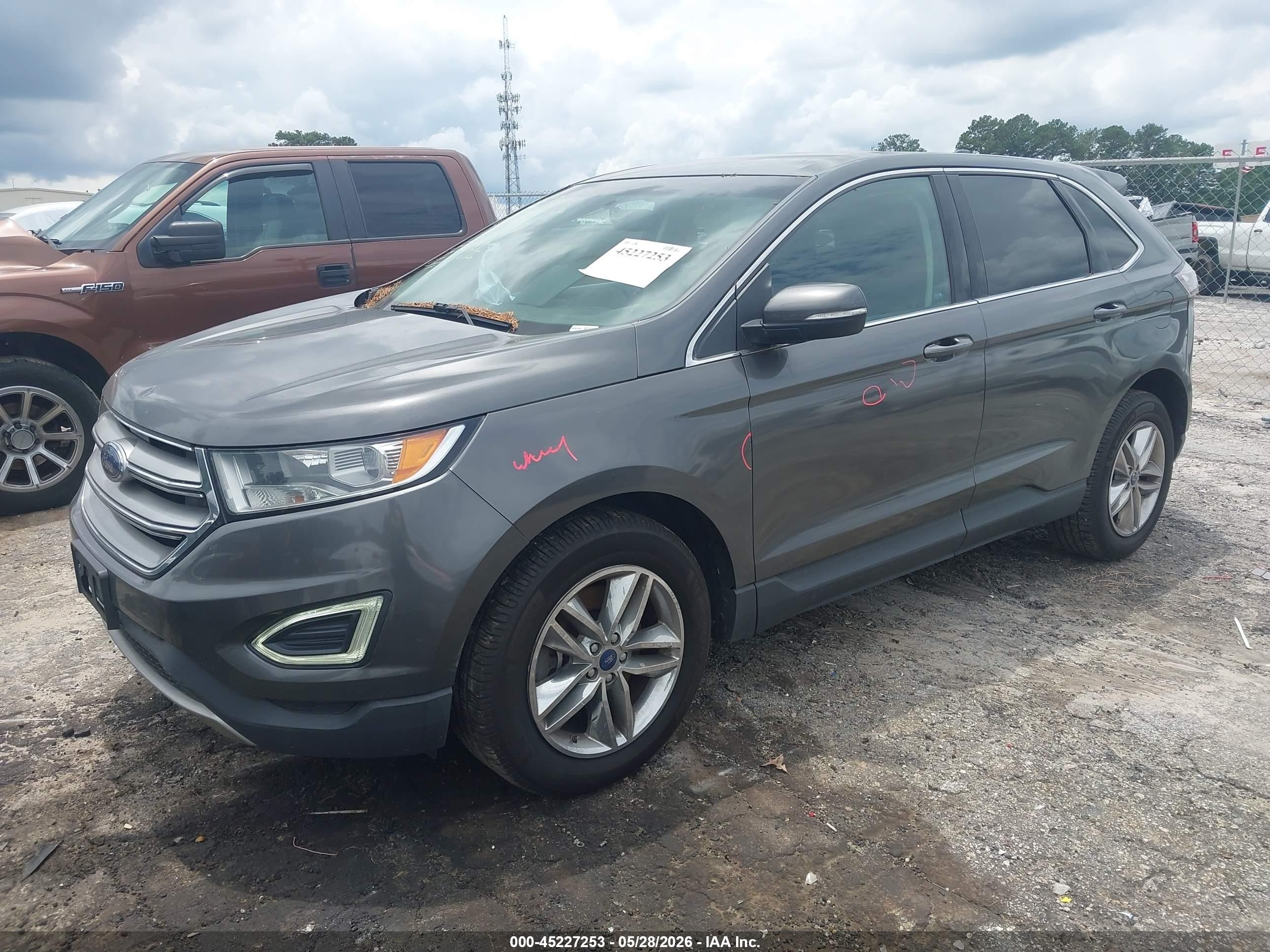 2015 Ford Edge Sel Gray vin: 2FMTK4J95FBB05616