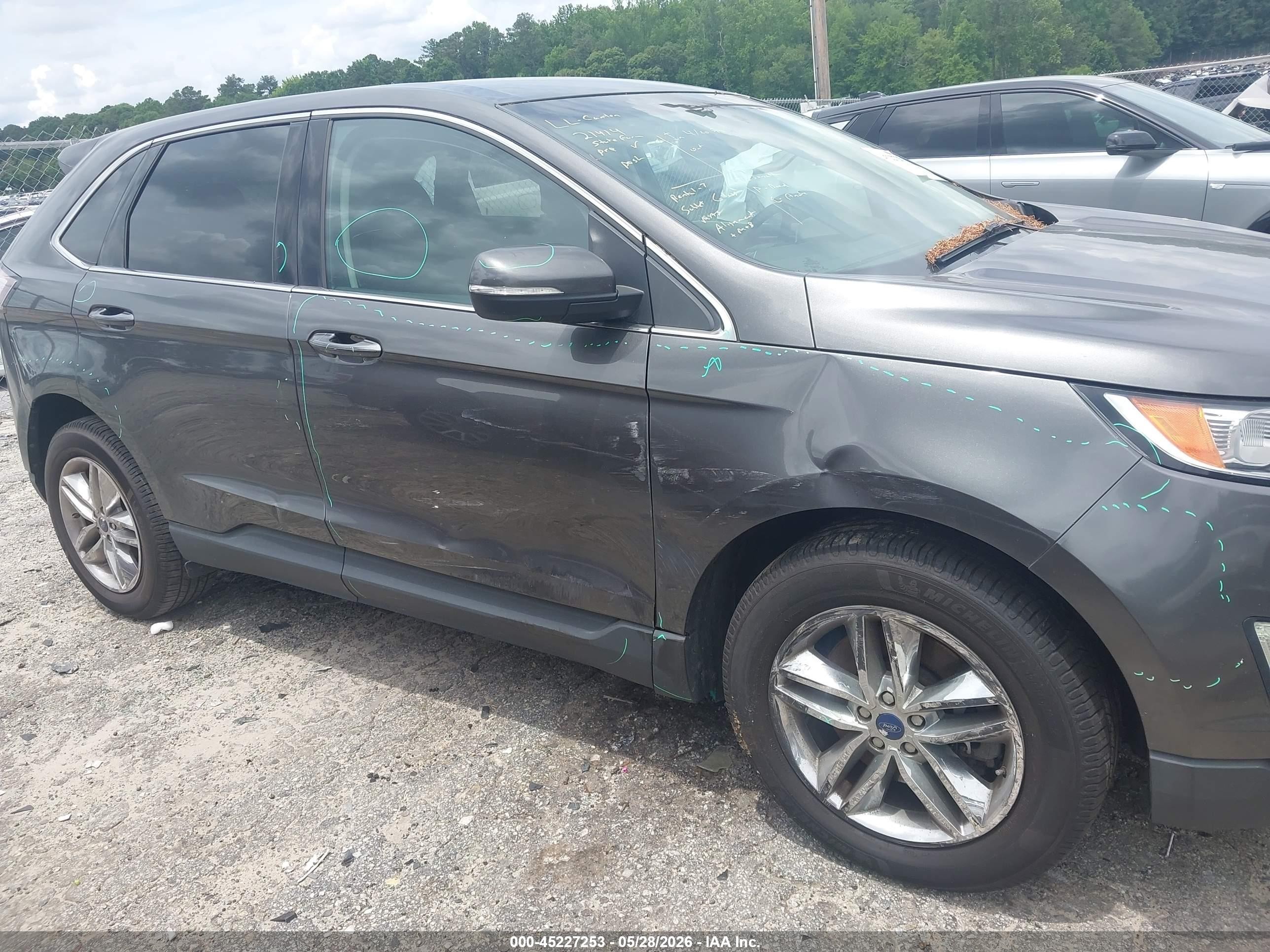 2015 Ford Edge Sel Gray vin: 2FMTK4J95FBB05616