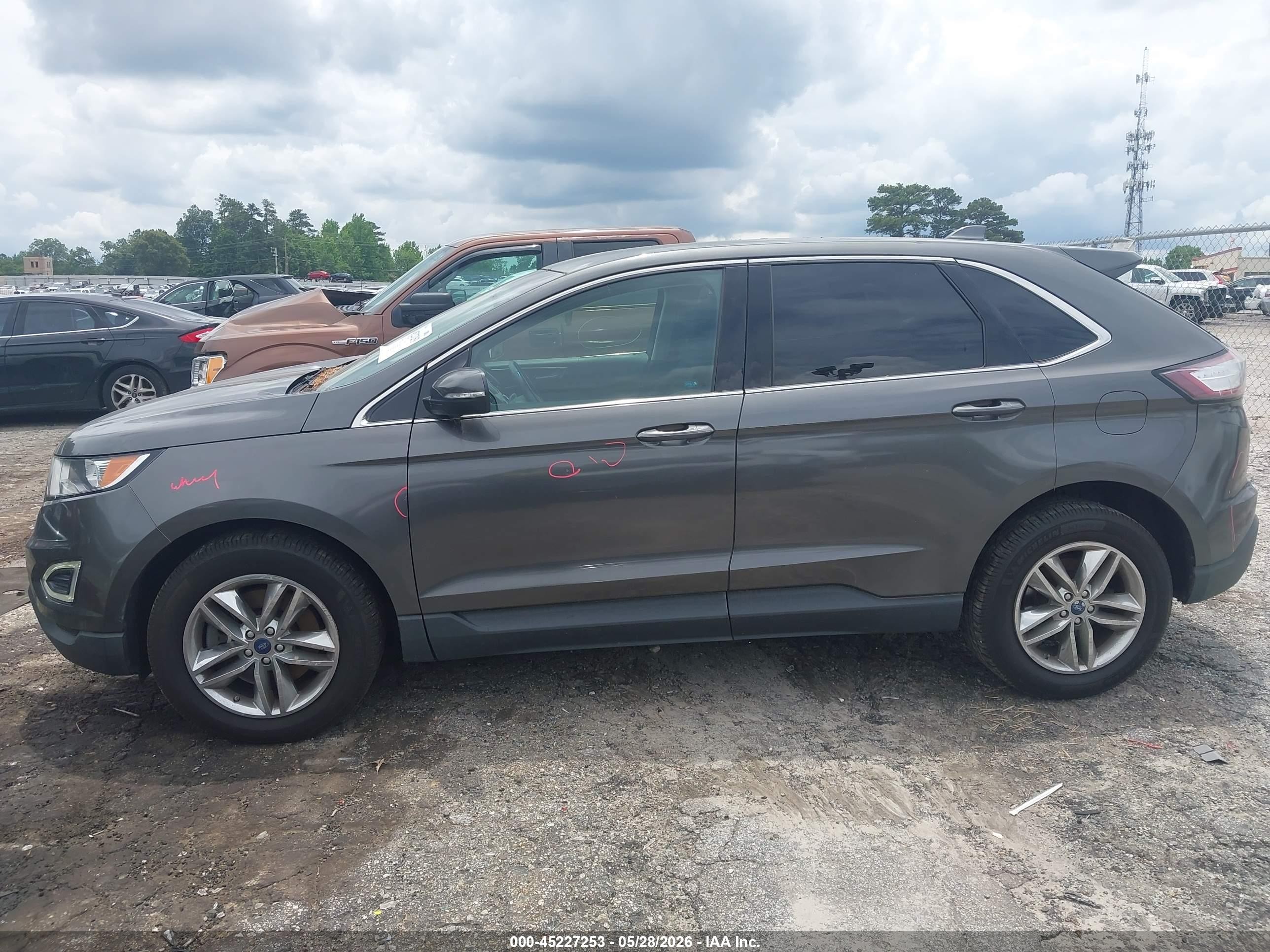 2015 Ford Edge Sel Gray vin: 2FMTK4J95FBB05616